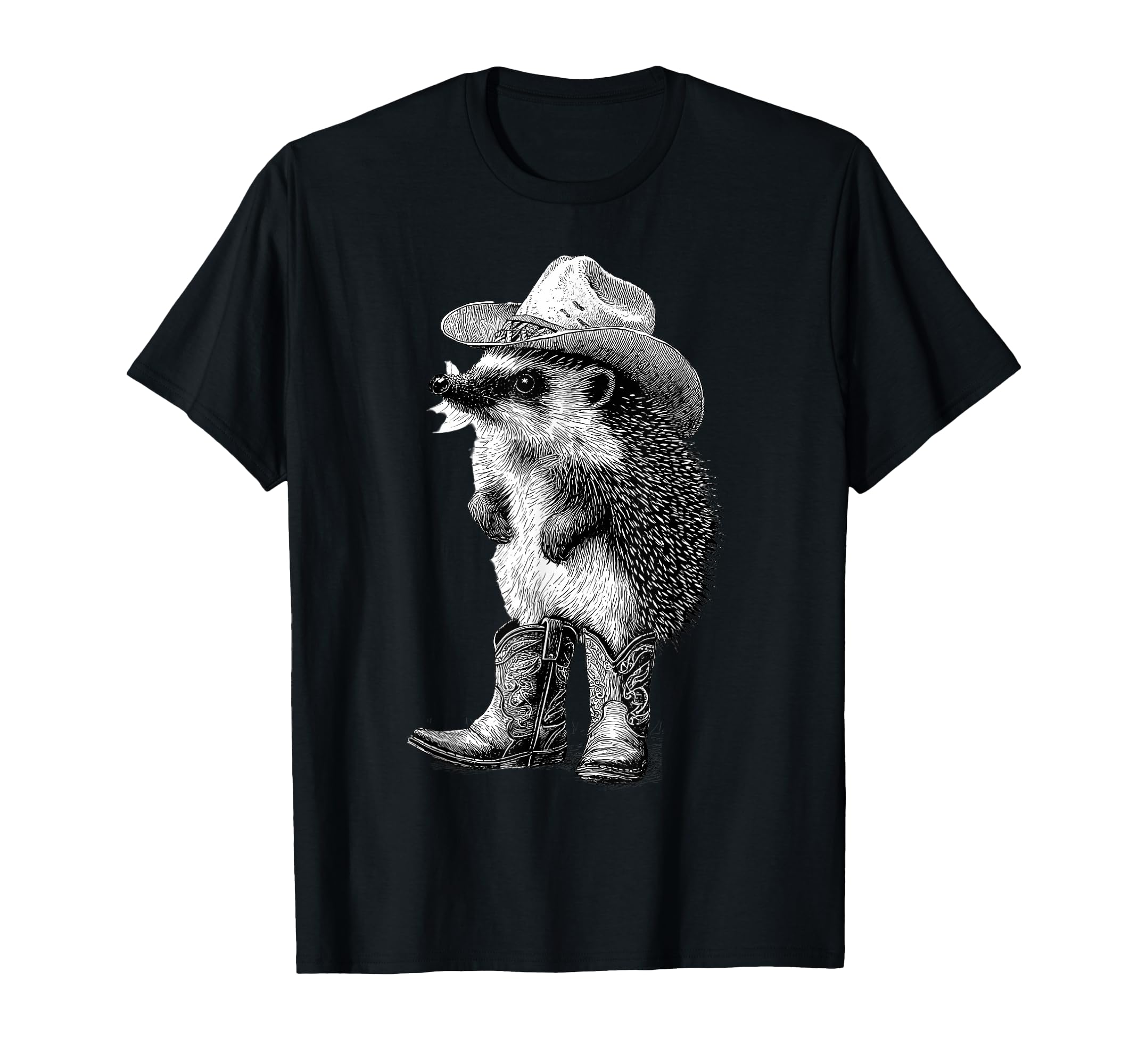 Country Cowboy Hedgehog Rodeo T-Shirt - Fun Novelty Design for Adults - T-Shirt, Sweatshirt, Hoodie