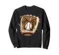 Baseball Glove Coquette Bow Leopard Mom Sweatshirt - Trendy Graphic Unisex - T-Shirt, Sweatshirt, Hoodie