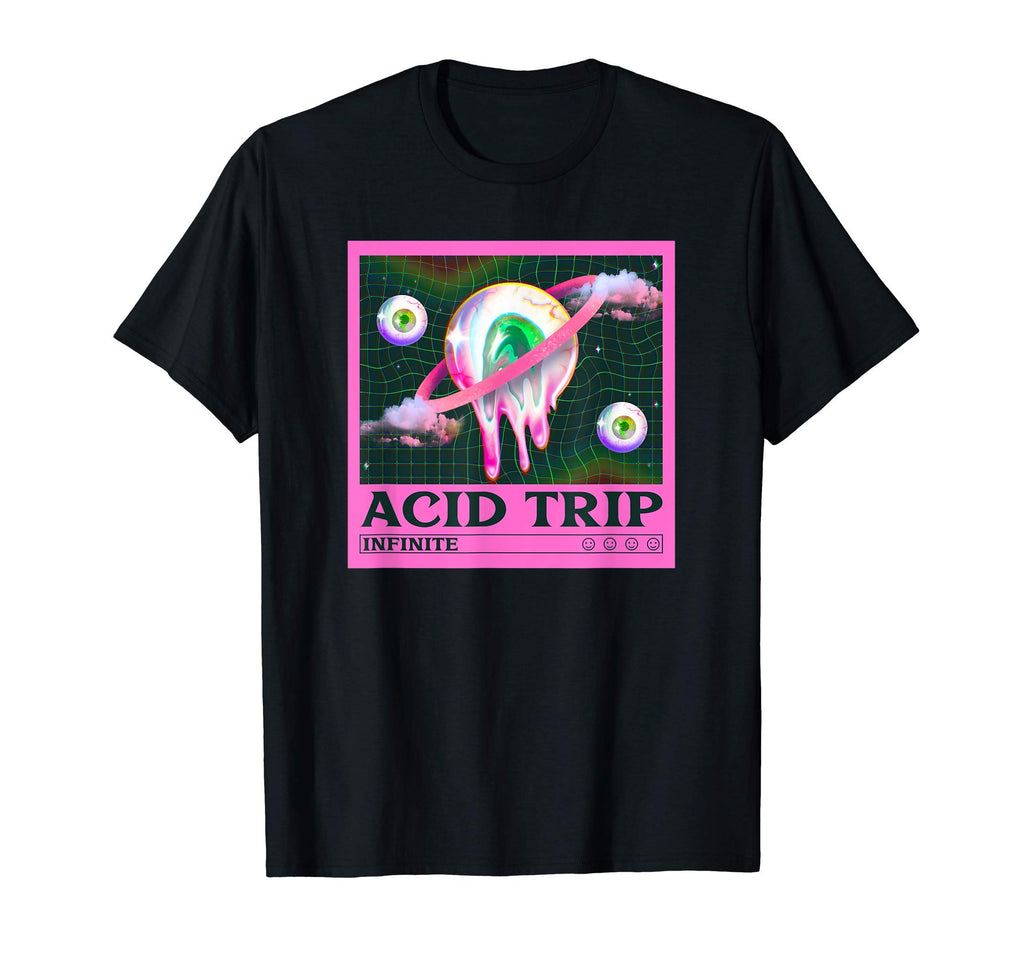 Acid Trip Drip Eye Saturn Vaporwave T-Shirt - Minimalist Print Unisex - T-Shirt, Sweatshirt, Hoodie