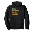 Easily Distracted Cats And Birds Hoodie - Minimalist Print for Adults - T-Shirt, Sweatshirt, Hoodie