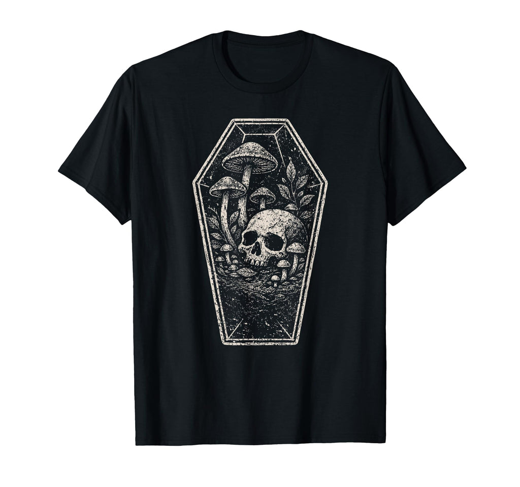 Skull Mushroom Grunge Skeleton Dark T-Shirt - Fun Novelty Design Unisex - T-Shirt, Sweatshirt, Hoodie