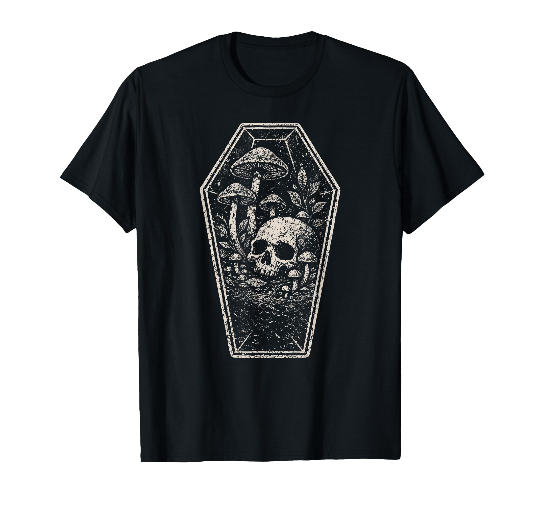 Skull Mushroom Grunge Skeleton Dark T-Shirt - Fun Novelty Design Unisex - T-Shirt, Sweatshirt, Hoodie