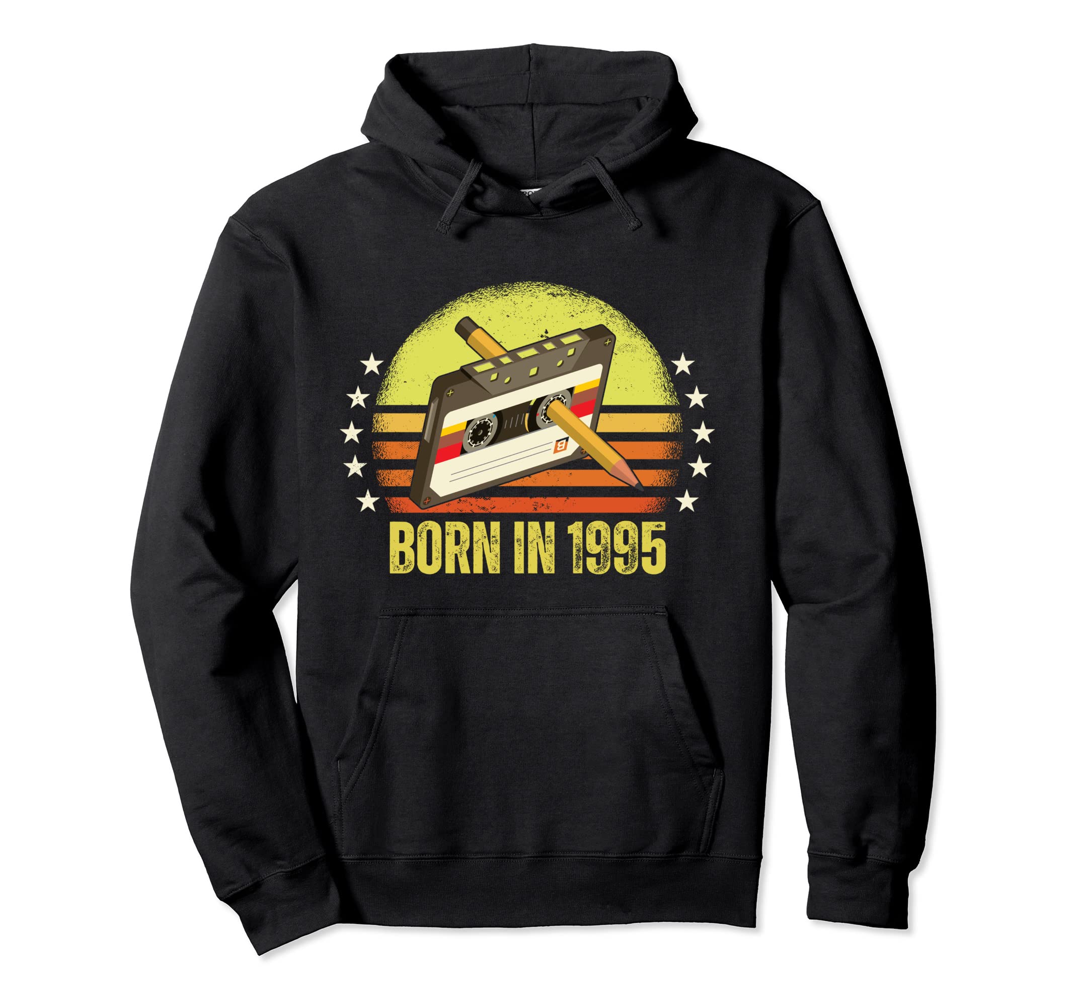 Born 1995 Cassette Tape Pencil Rewind Hoodie - Casual Everyday Wear Unisex - T-Shirt, Sweatshirt, Hoodie