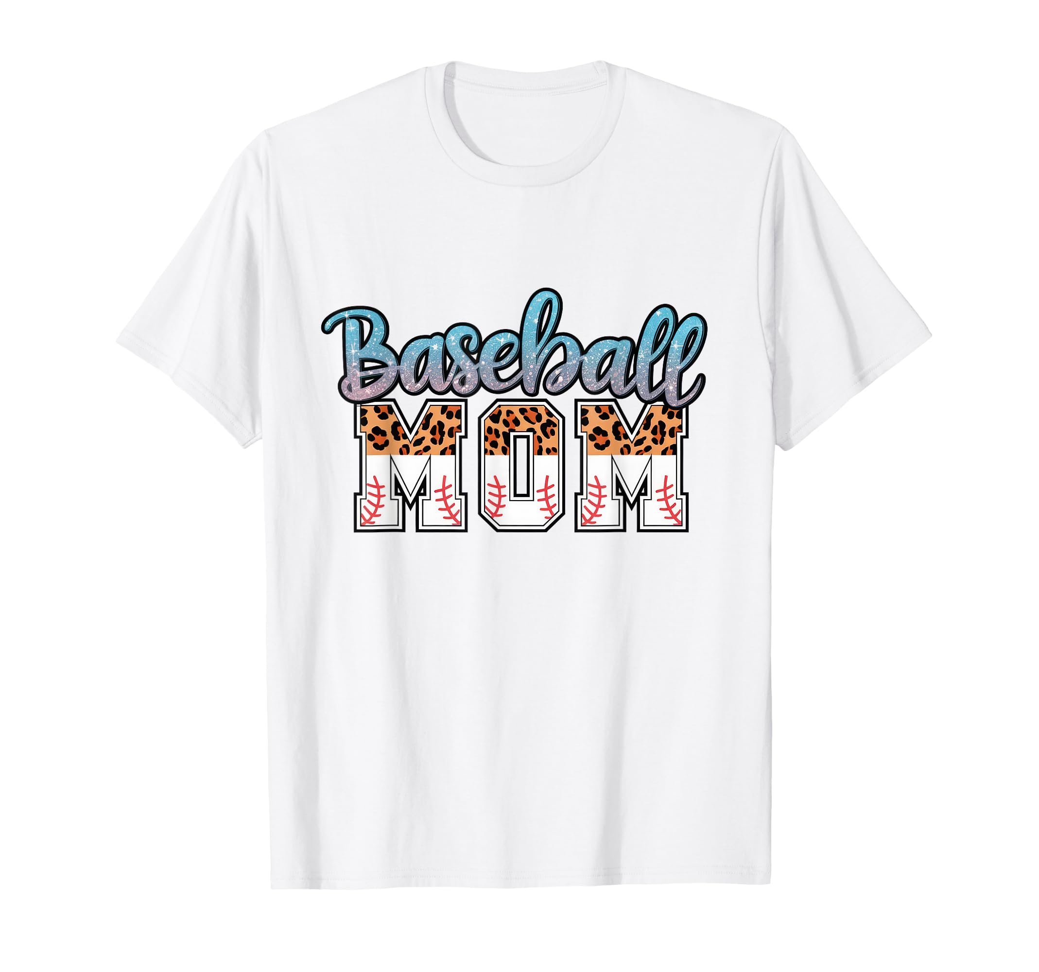 Leopard American Baseball Mom Mama T-Shirt - Casual Everyday Wear Unisex - T-Shirt, Sweatshirt, Hoodie