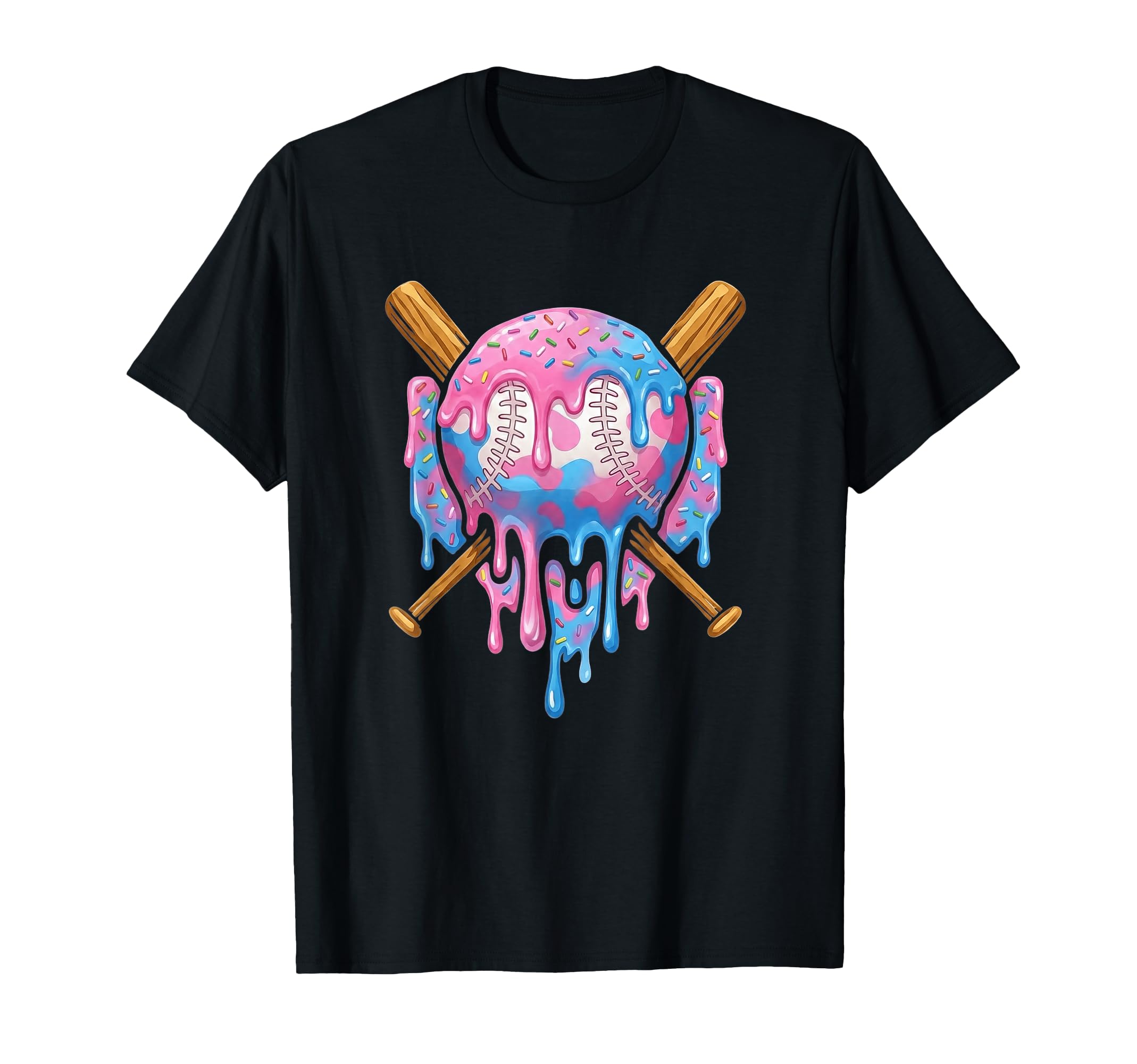 Baseball Drip Ice Cream Dripping T-Shirt - Aesthetic Graphic Unisex - T-Shirt, Sweatshirt, Hoodie