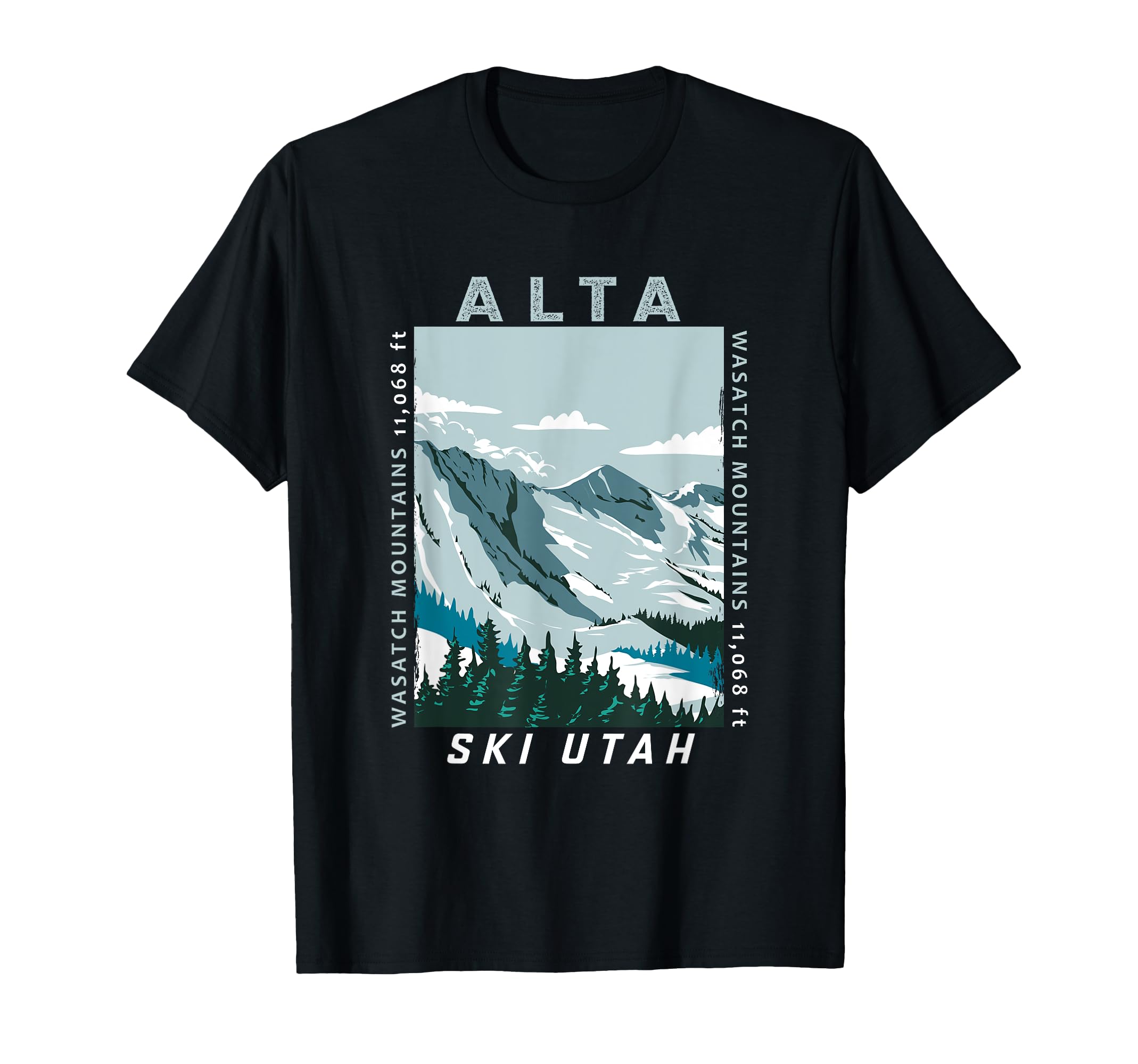 Alta Ski Area Utah Distressed T-Shirt - Minimalist Print Unisex - T-Shirt, Sweatshirt, Hoodie