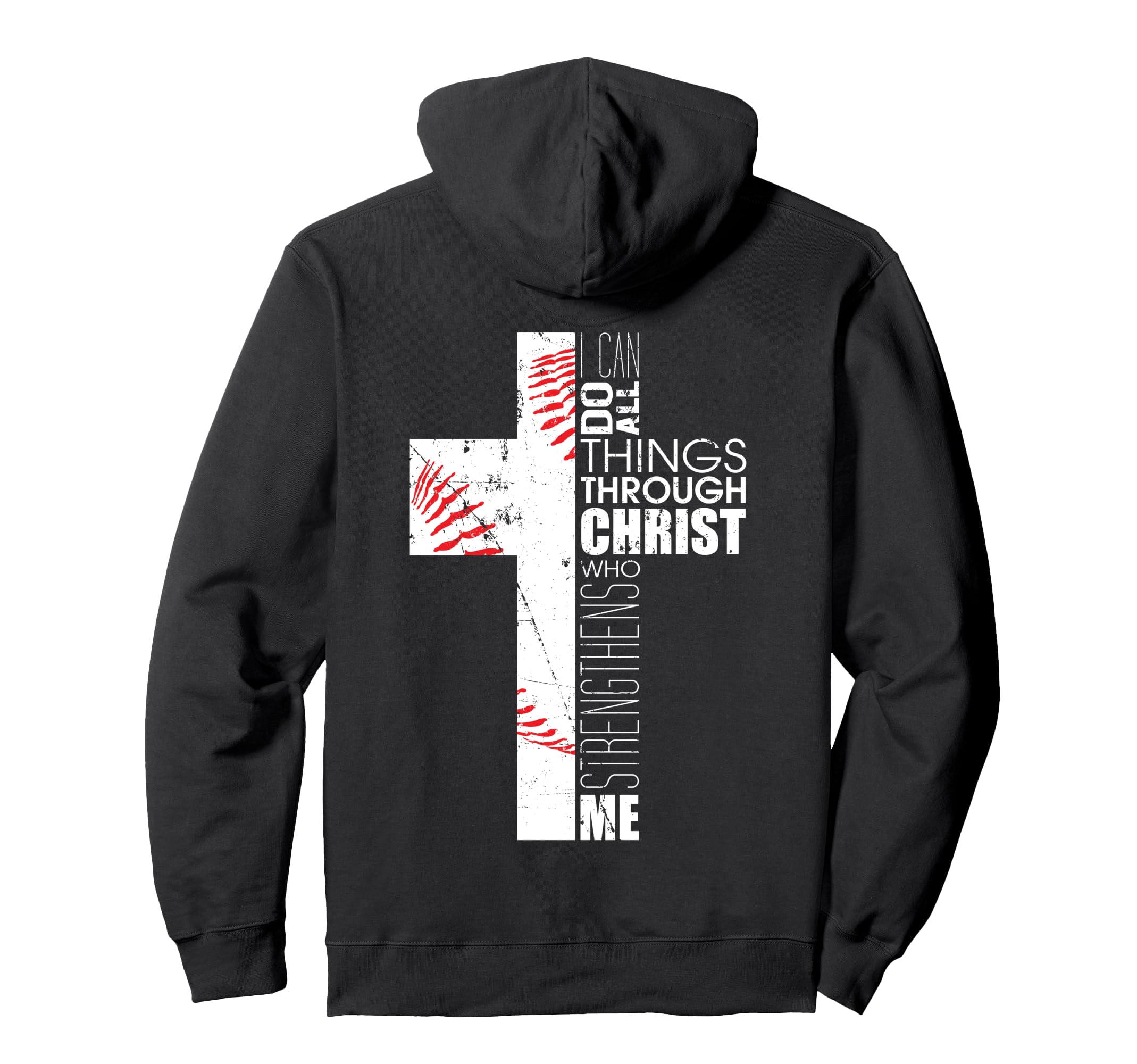 Philippians 4 13 Baseball Christian Cross Hoodie - Minimalist Print Unisex - T-Shirt, Sweatshirt, Hoodie