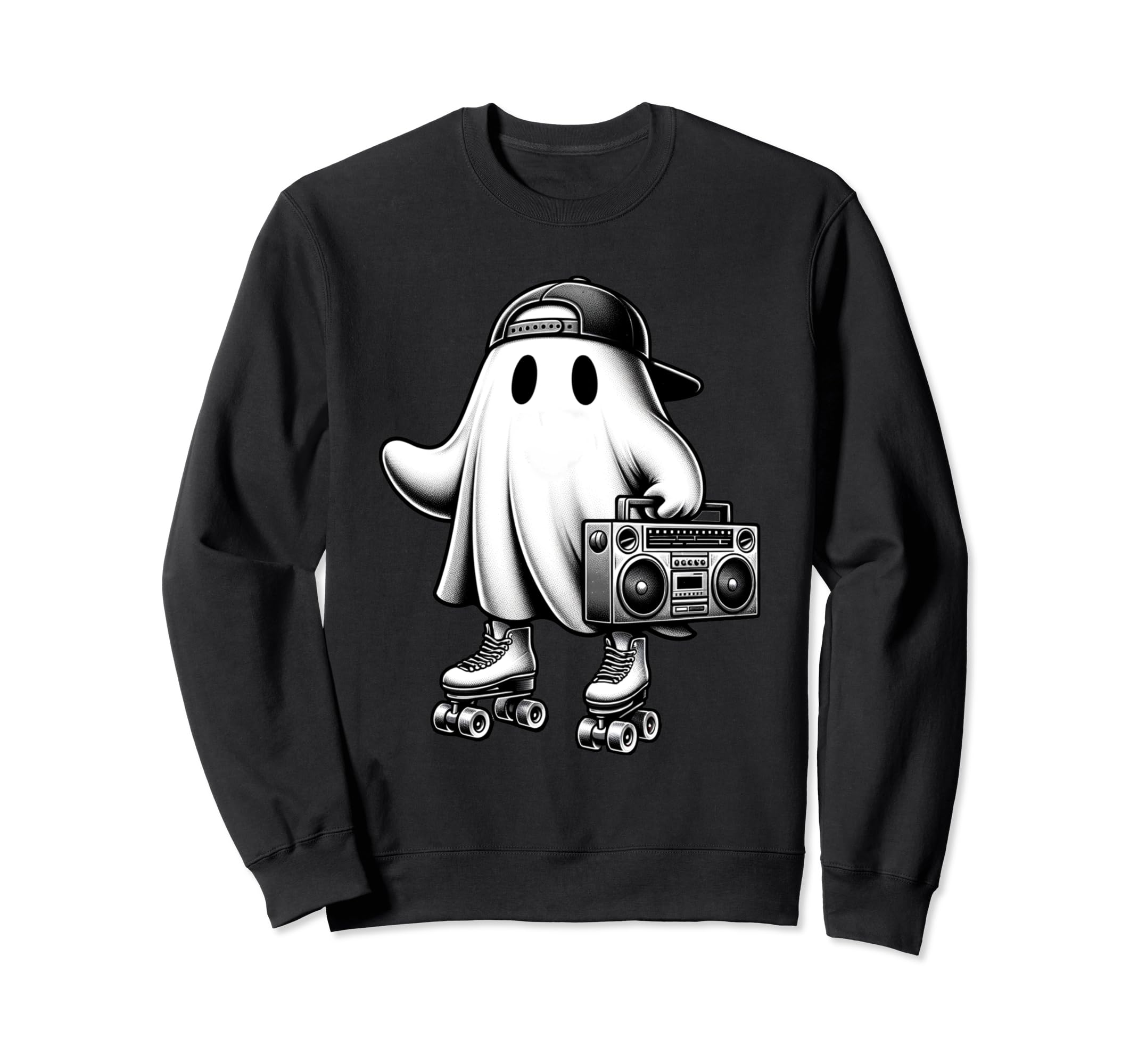 Funny Boo 90S Nostalgic Halloween Sweatshirt - Minimalist Print Men Women - T-Shirt, Sweatshirt, Hoodie