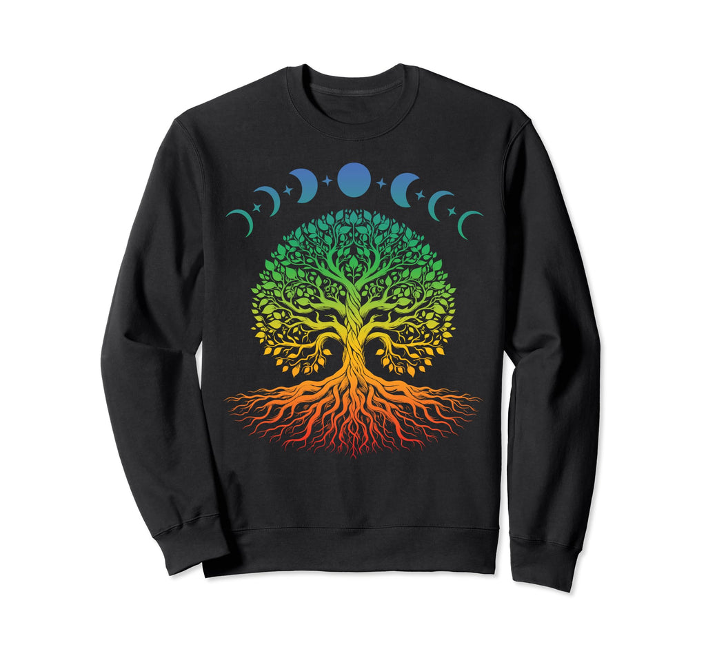 Tree Life Celestial Moon Phase Sweatshirt - Fun Novelty Design Men Women - T-Shirt, Sweatshirt, Hoodie