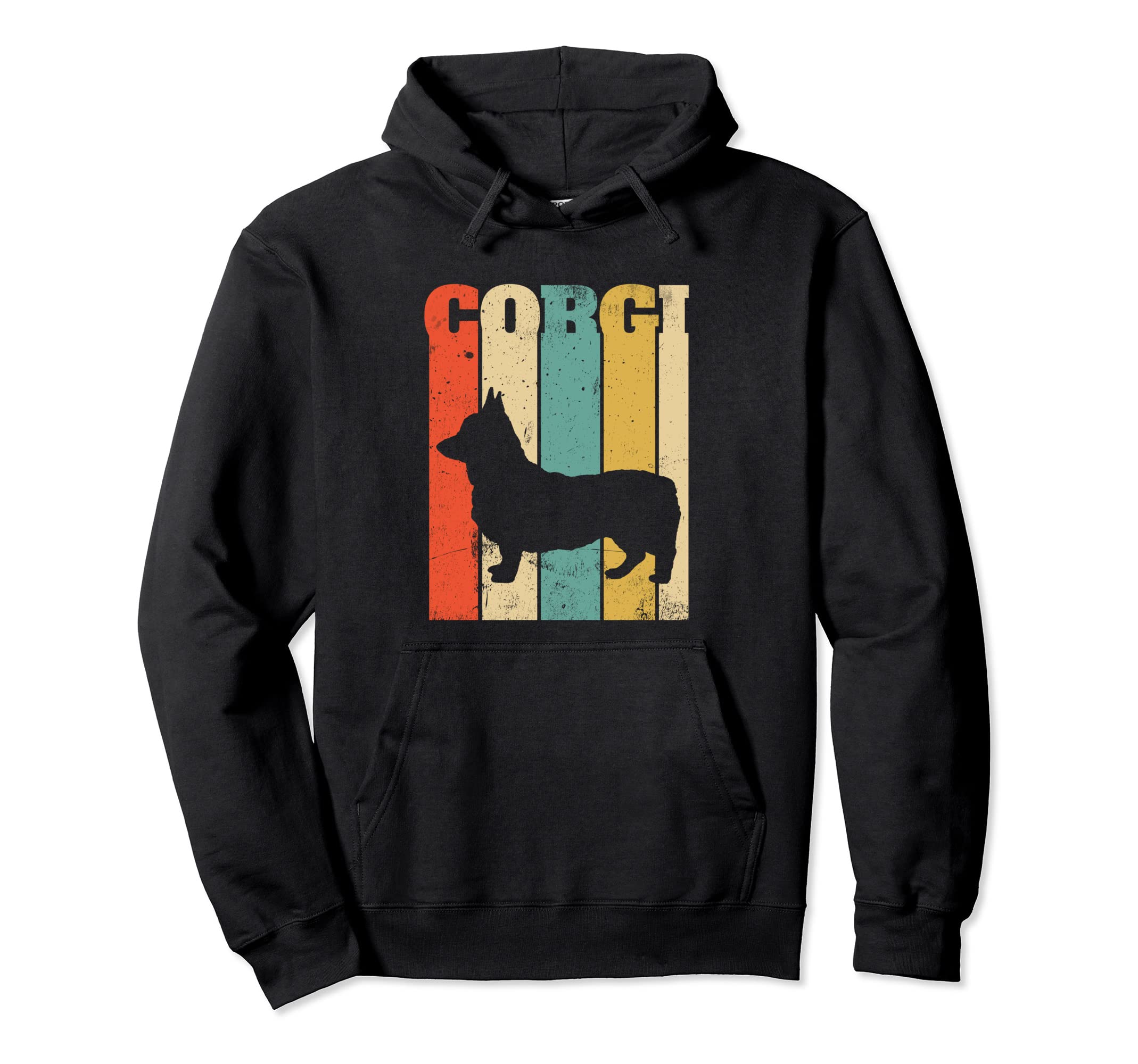 Corgi Dog Distressed Hoodie - Streetwear Style for Adults - T-Shirt, Sweatshirt, Hoodie