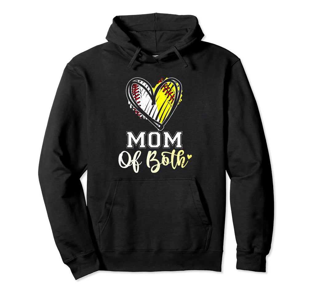 Mom Both Baseball Softball Mom Mama Hoodie - Aesthetic Graphic for Adults - T-Shirt, Sweatshirt, Hoodie