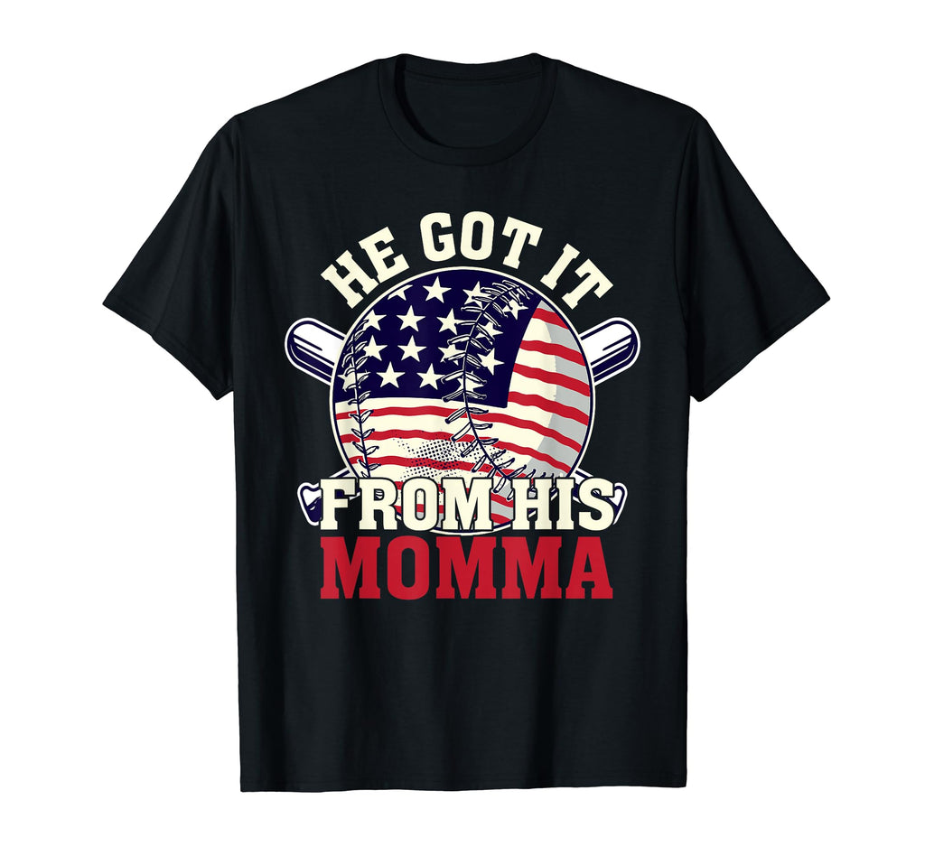Mama Game Day He Got It From His Momma T-Shirt - Aesthetic Graphic Unisex - T-Shirt, Sweatshirt, Hoodie