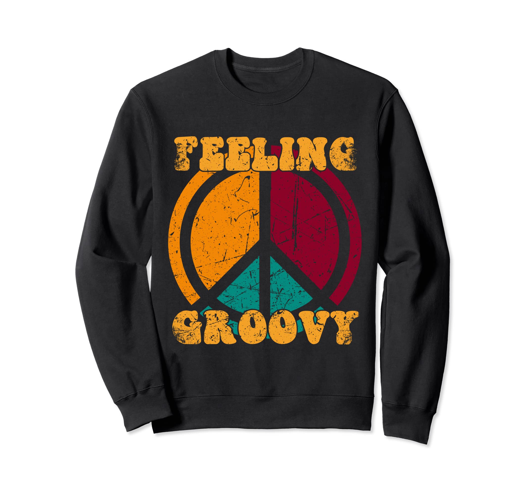 Feeling Groovy 70S Disco Peace Sweatshirt - Fun Novelty Design Men Women - T-Shirt, Sweatshirt, Hoodie