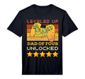 Mens Leveled Up To Dad Four Father 4Th T-Shirt - Unique Graphic for Adults - T-Shirt, Sweatshirt, Hoodie