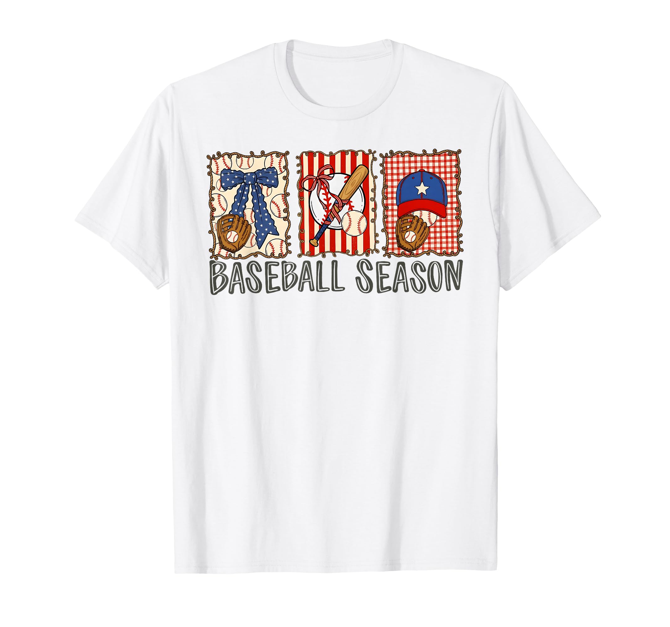 Preppy Baseball Season Baseball Mom T-Shirt - Fun Novelty Design Men Women - T-Shirt, Sweatshirt, Hoodie