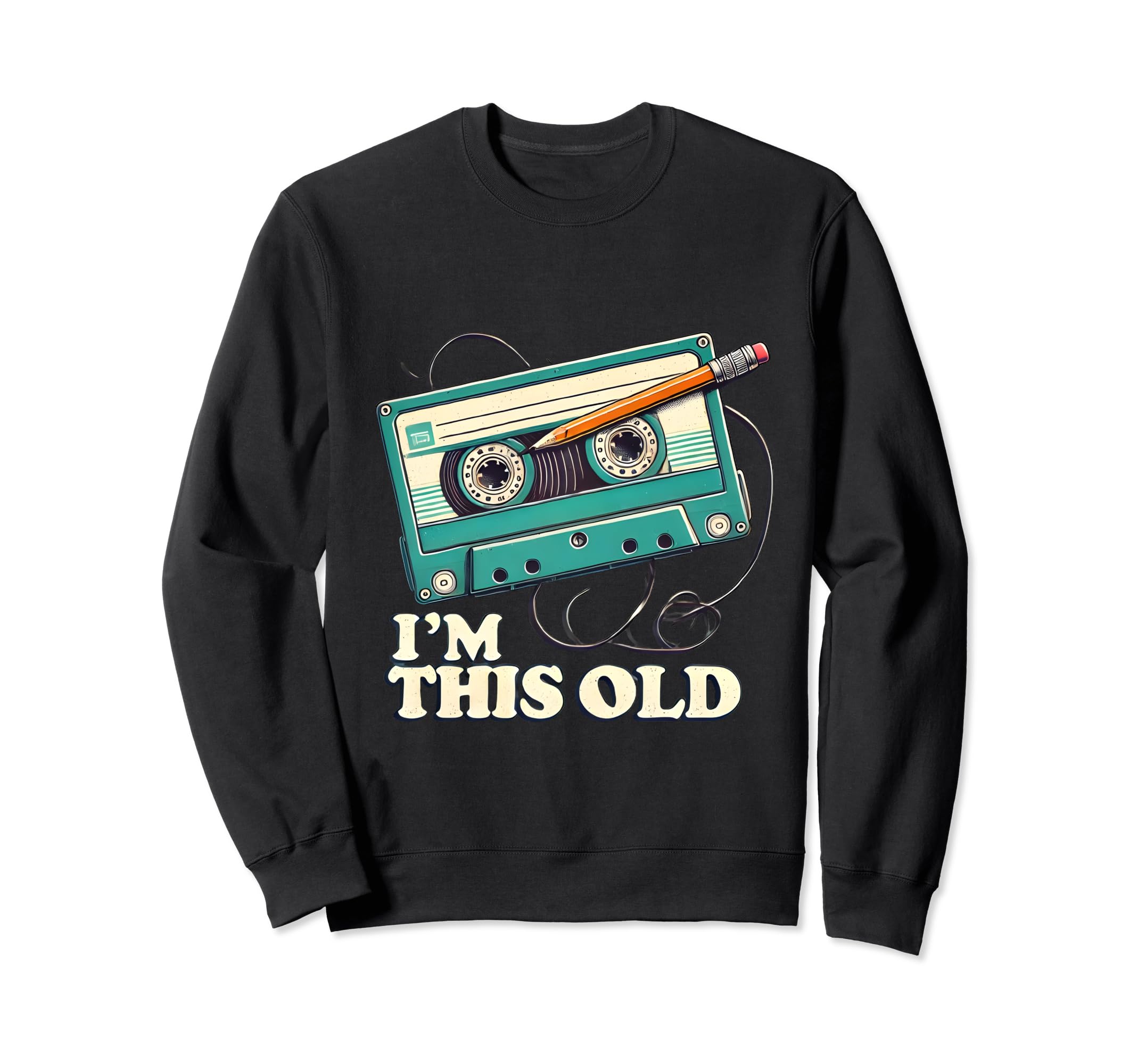 Cassette Tape Pencil Sweatshirt - Custom Art Print for Adults - T-Shirt, Sweatshirt, Hoodie