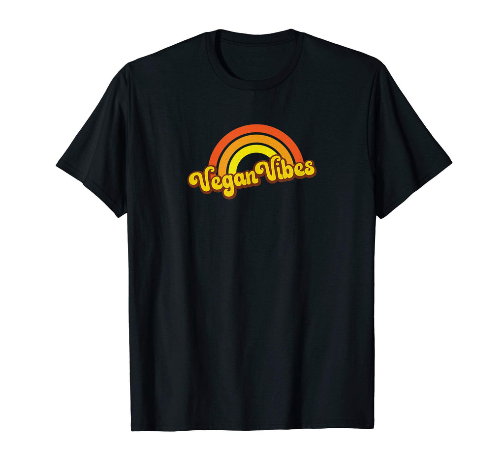 Vegan Vibes 70S 80S Orange Rainbow T-Shirt - Streetwear Style Men Women - T-Shirt, Sweatshirt, Hoodie