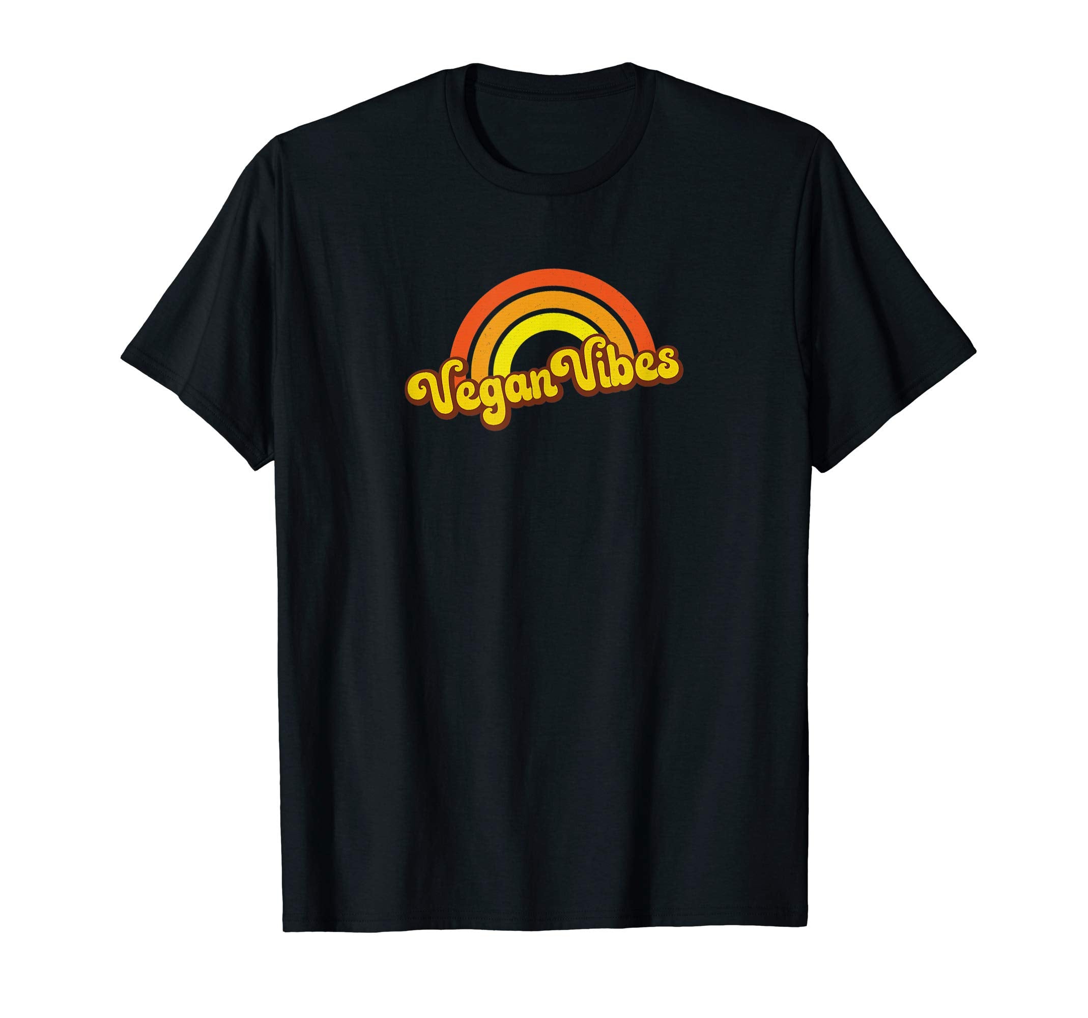 Vegan Vibes 70S 80S Orange Rainbow T-Shirt - Streetwear Style Men Women - T-Shirt, Sweatshirt, Hoodie