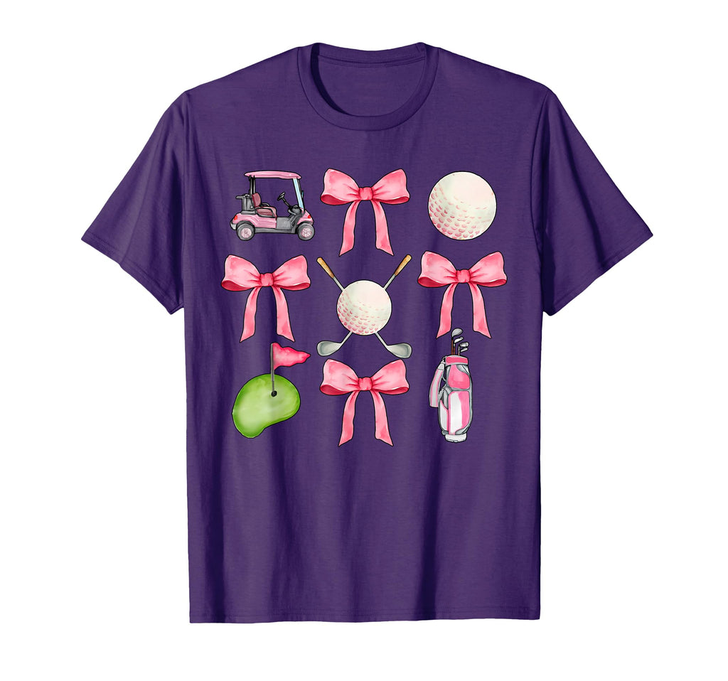 Golf Coquette Bow Golf Ball Mom Game T-Shirt - Graphic Print for Adults - T-Shirt, Sweatshirt, Hoodie