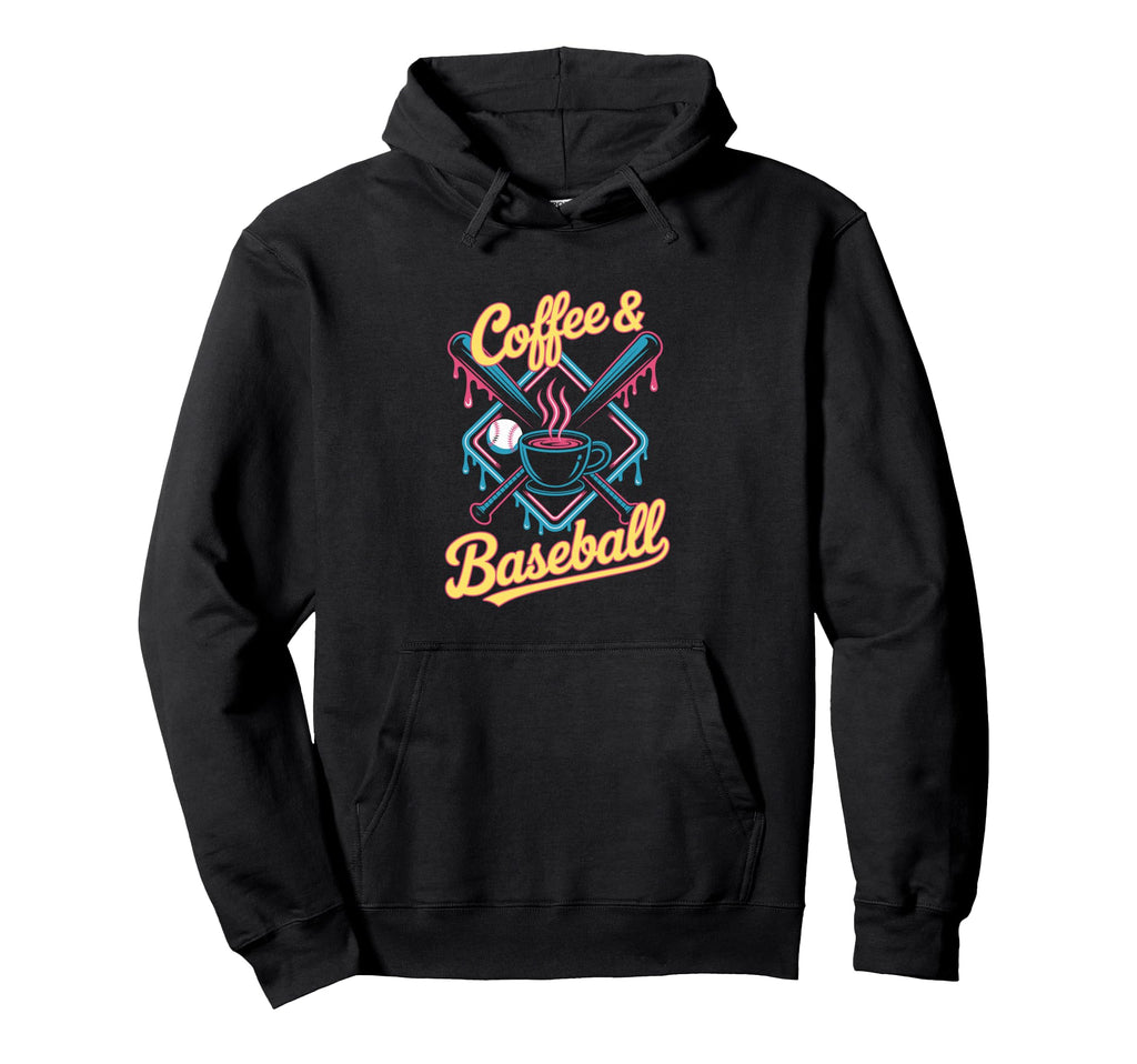 Coffee And Baseball Hoodie - Minimalist Print for Adults - T-Shirt, Sweatshirt, Hoodie