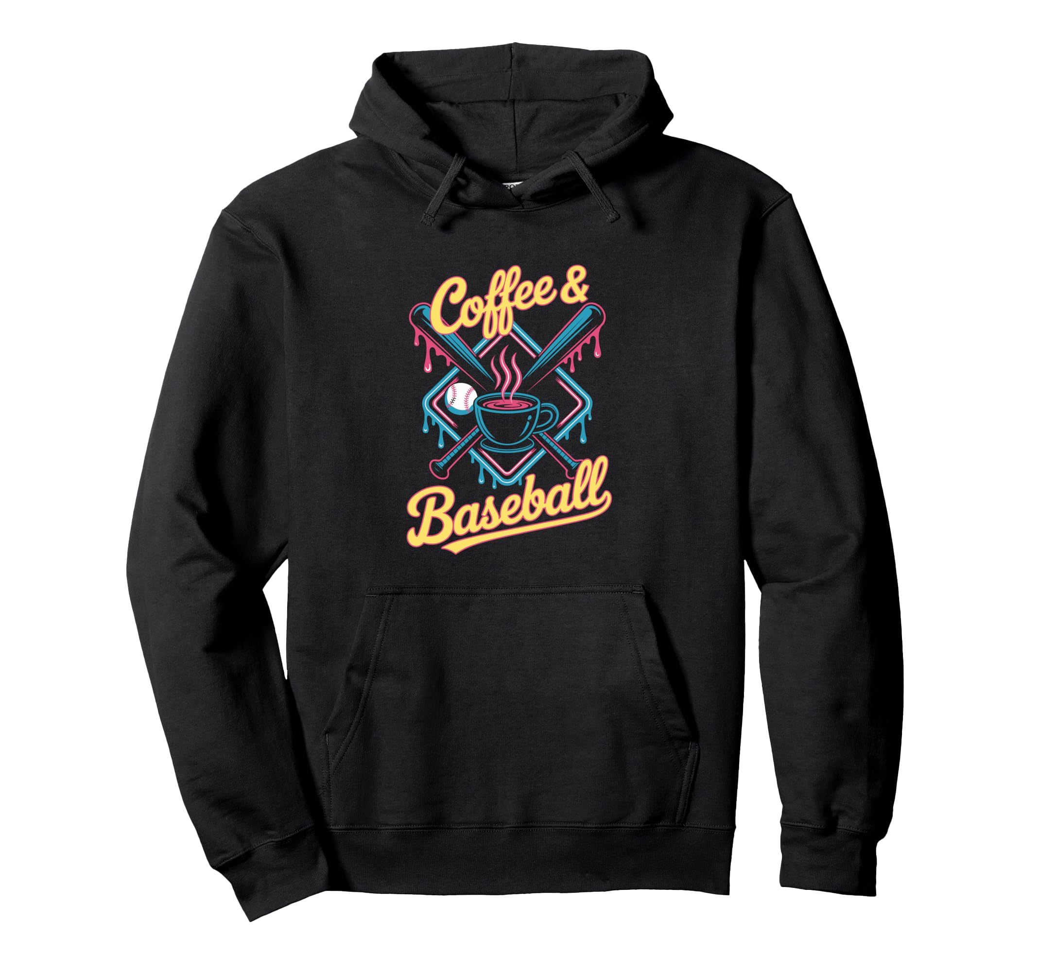 Coffee And Baseball Hoodie - Minimalist Print for Adults - T-Shirt, Sweatshirt, Hoodie