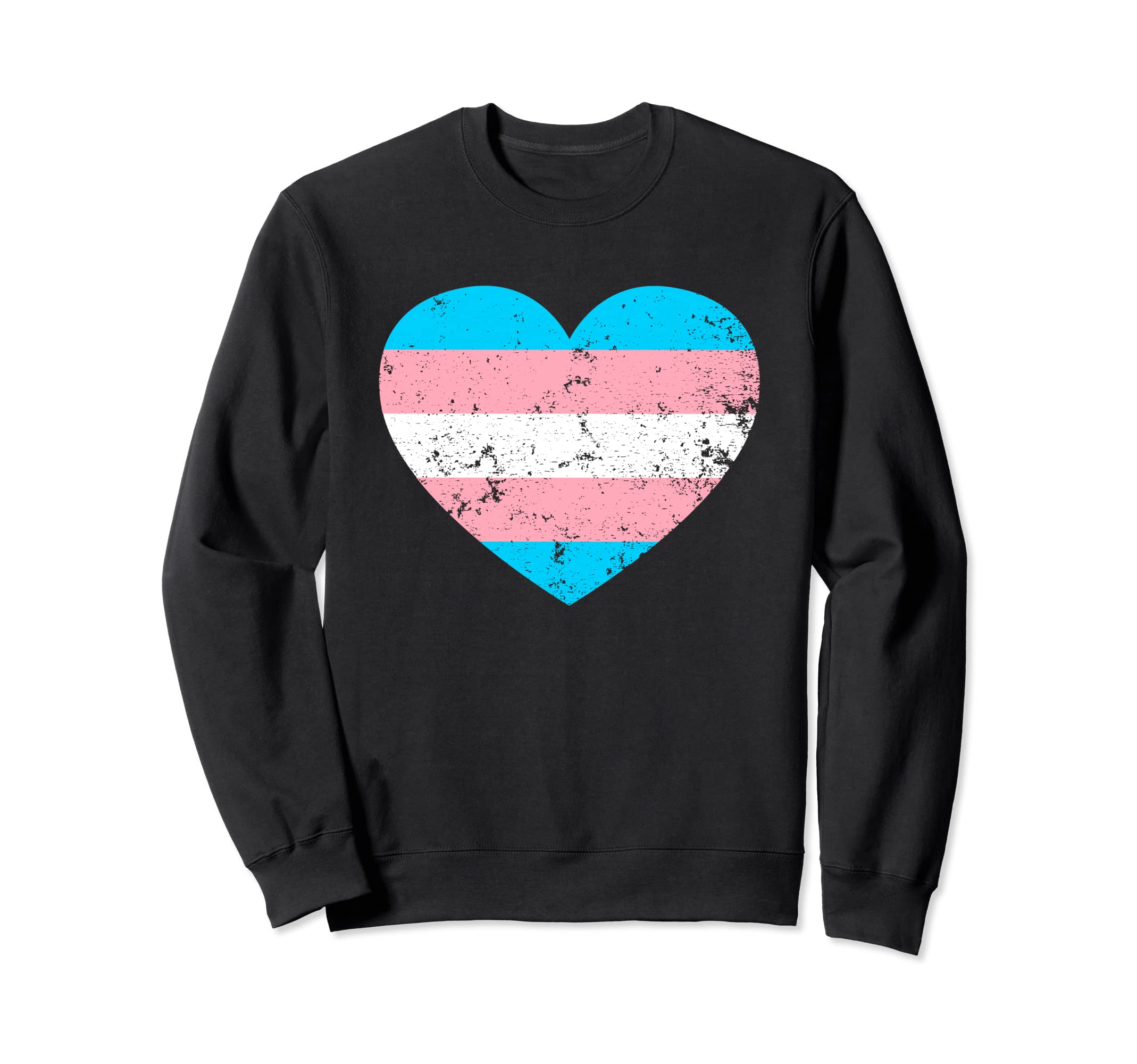 Trans Lgbt Distressed Heart Gay Pride Sweatshirt - Unique Graphic Unisex - T-Shirt, Sweatshirt, Hoodie