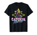 Marvel Captain Marvel 80S Neon Logo T-Shirt - Aesthetic Graphic Unisex - T-Shirt, Sweatshirt, Hoodie