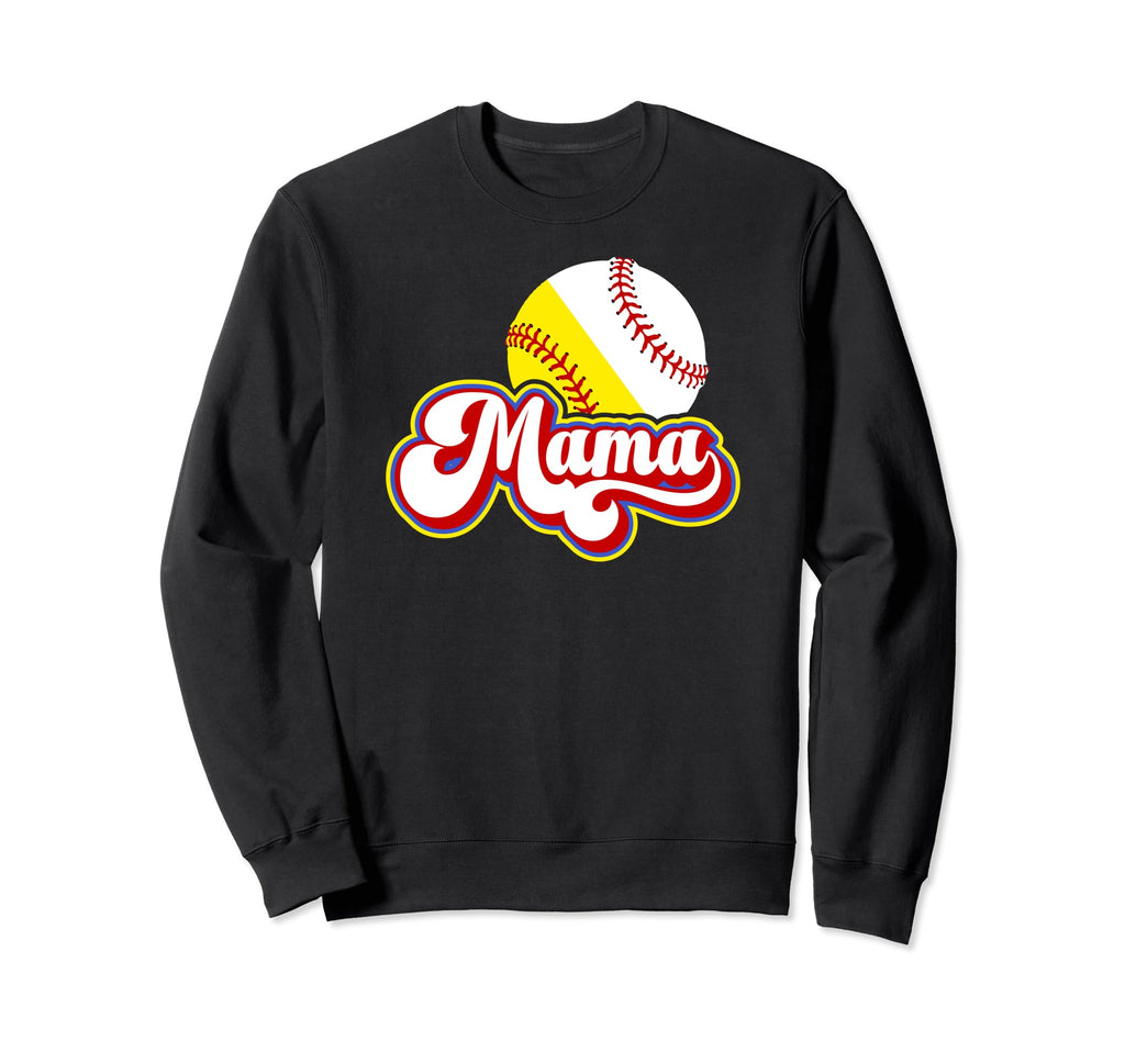 Mama Softball Baseball Mom Sweatshirt - Minimalist Print for Adults - T-Shirt, Sweatshirt, Hoodie