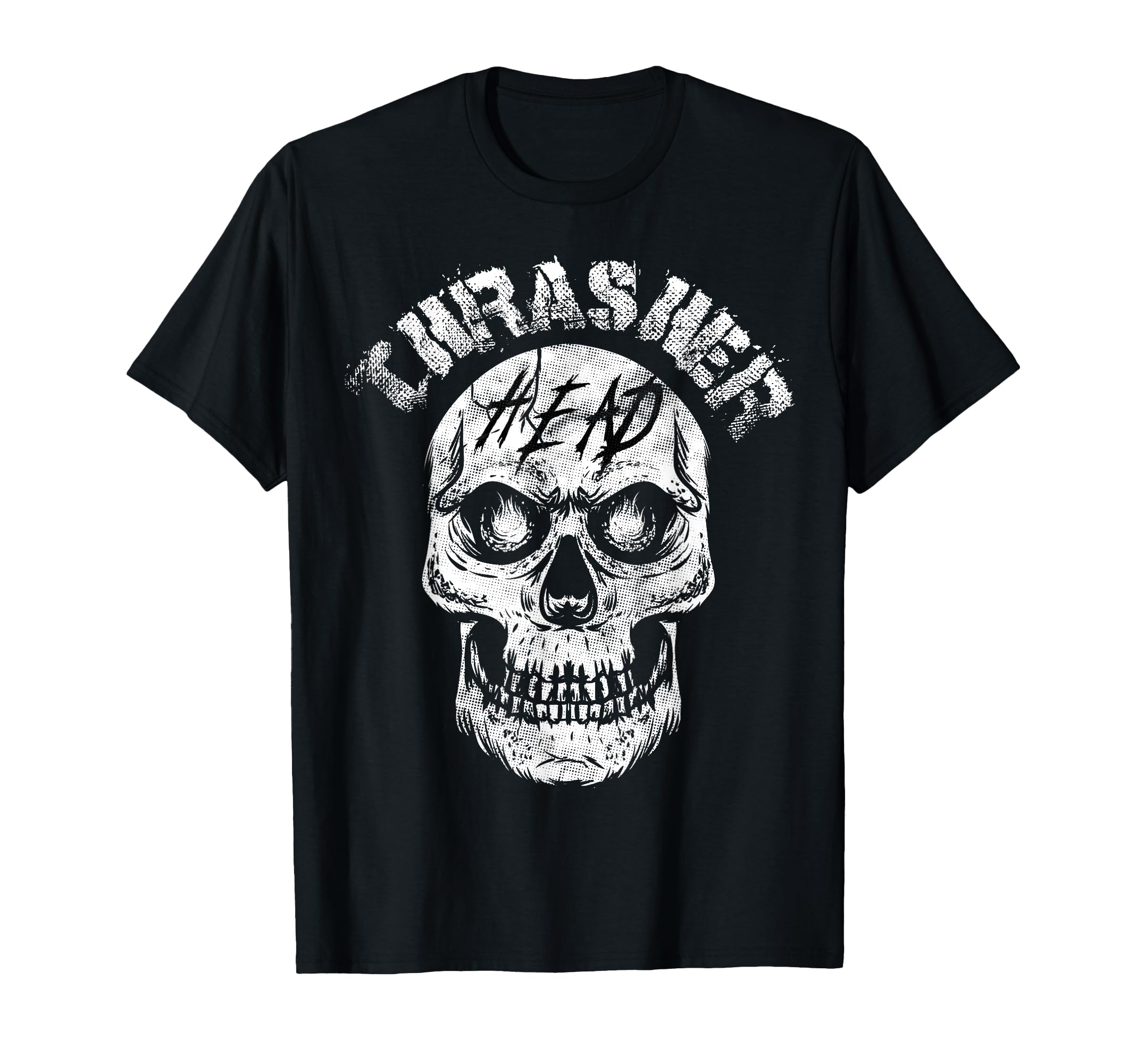 Thrasher Head Distressed Skull Skater T-Shirt - Unique Graphic Men Women - T-Shirt, Sweatshirt, Hoodie