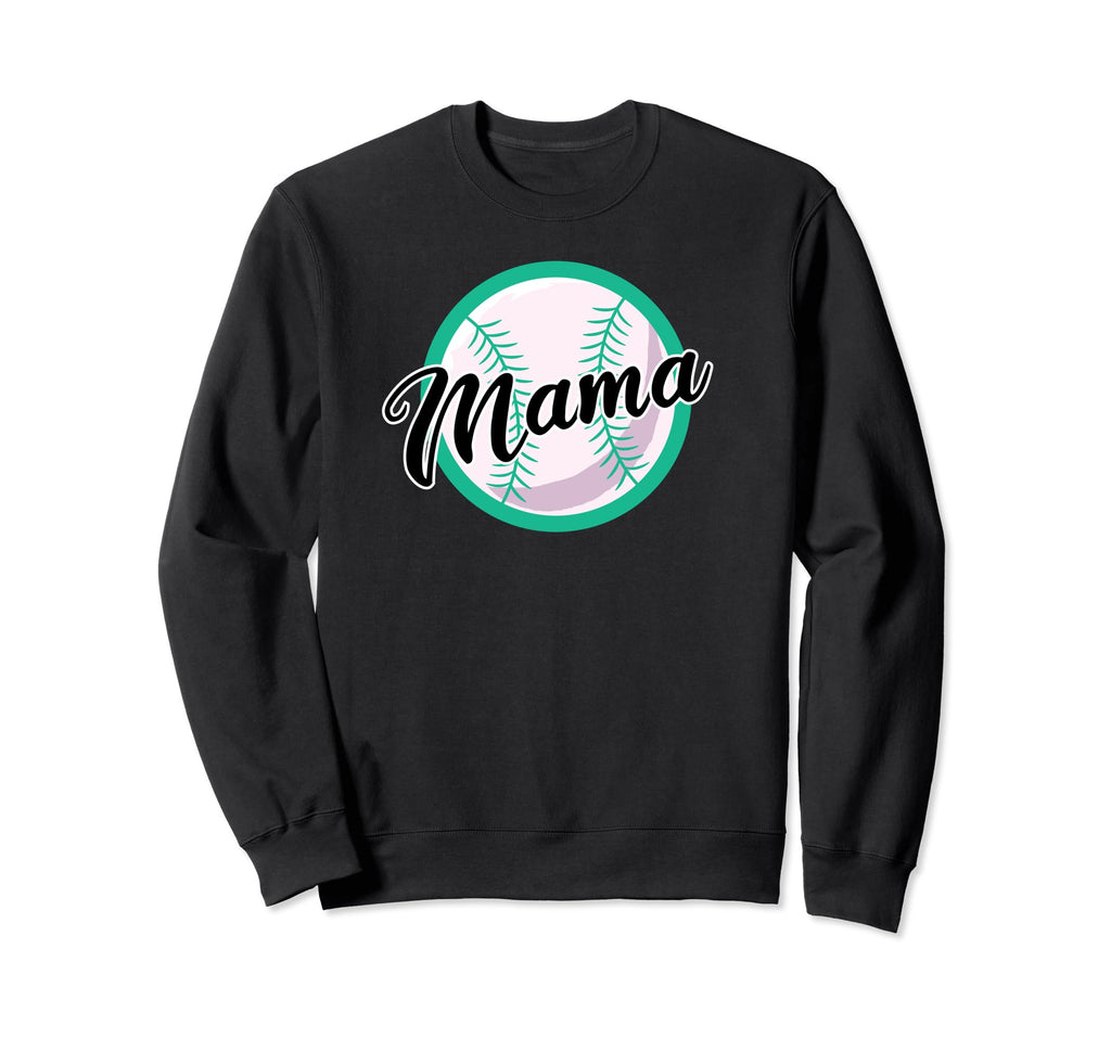 Mama Script Font Baseball Mom Sweatshirt - Trendy Graphic Men Women - T-Shirt, Sweatshirt, Hoodie