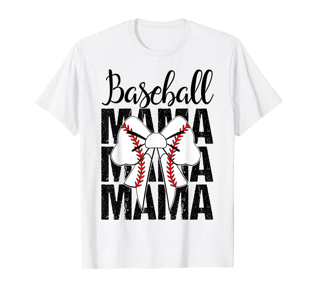 Coquette Bows Baseball Mama T-Shirt - Casual Everyday Wear Men Women - T-Shirt, Sweatshirt, Hoodie