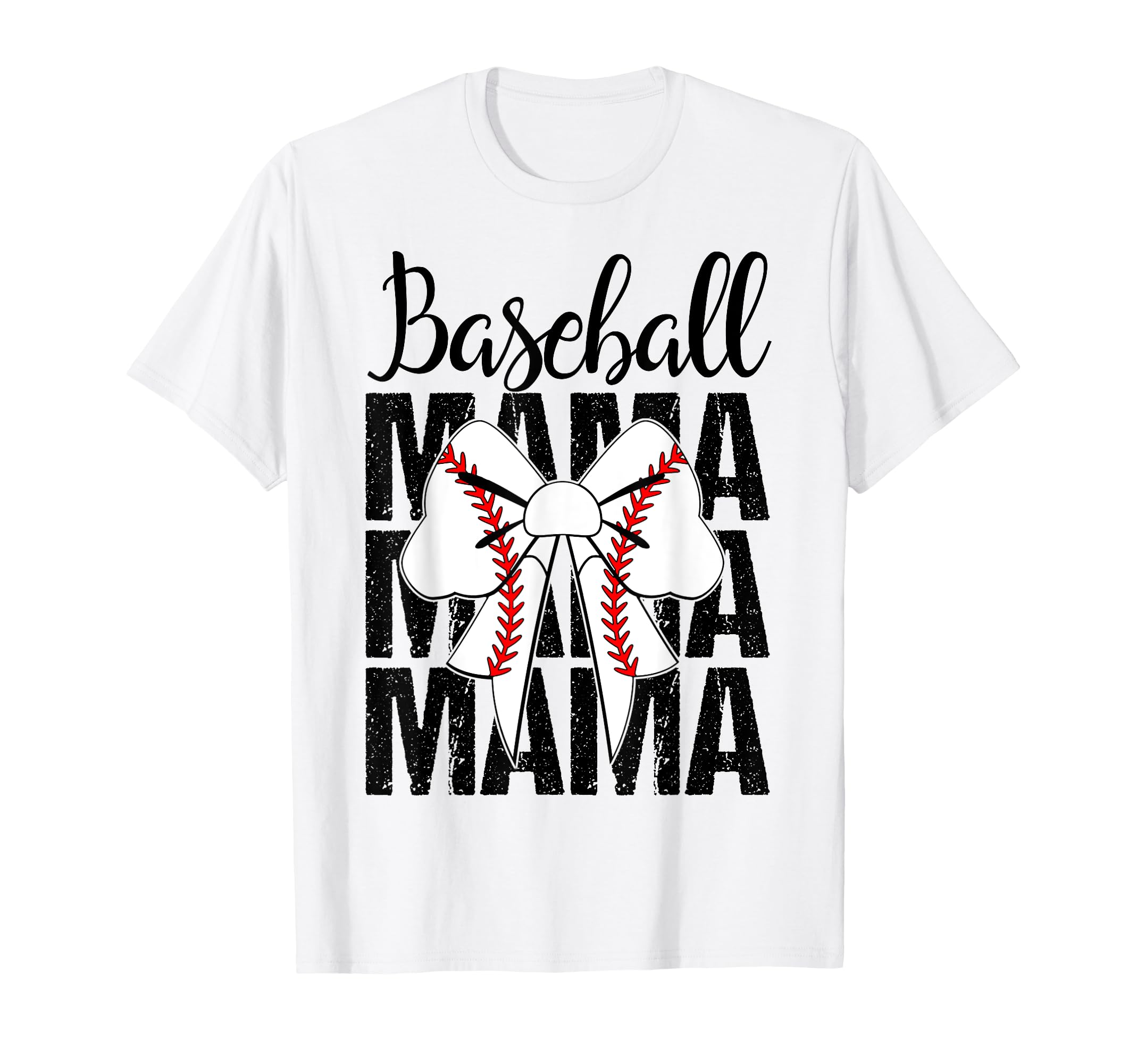 Coquette Bows Baseball Mama T-Shirt - Casual Everyday Wear Men Women - T-Shirt, Sweatshirt, Hoodie