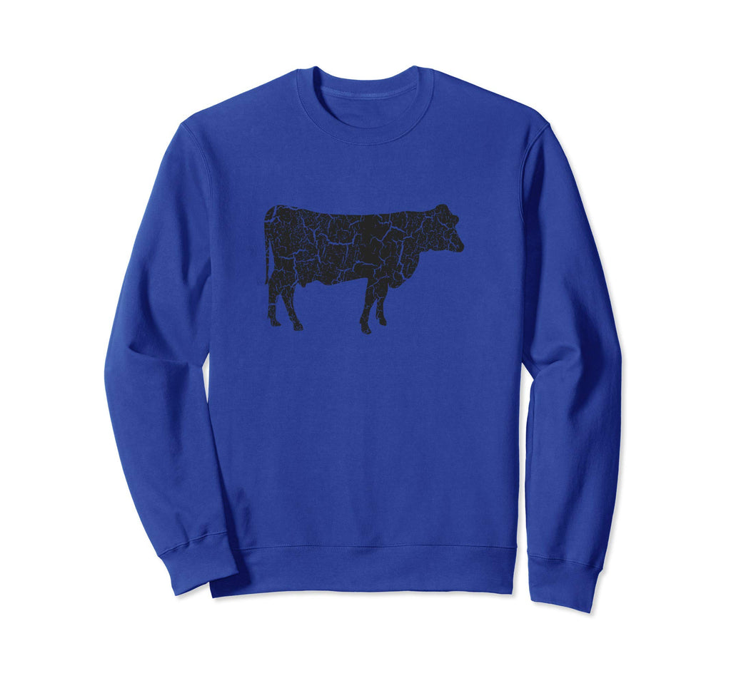 Cow Distressed Cow Sweatshirt - Casual Everyday Wear for Adults - T-Shirt, Sweatshirt, Hoodie
