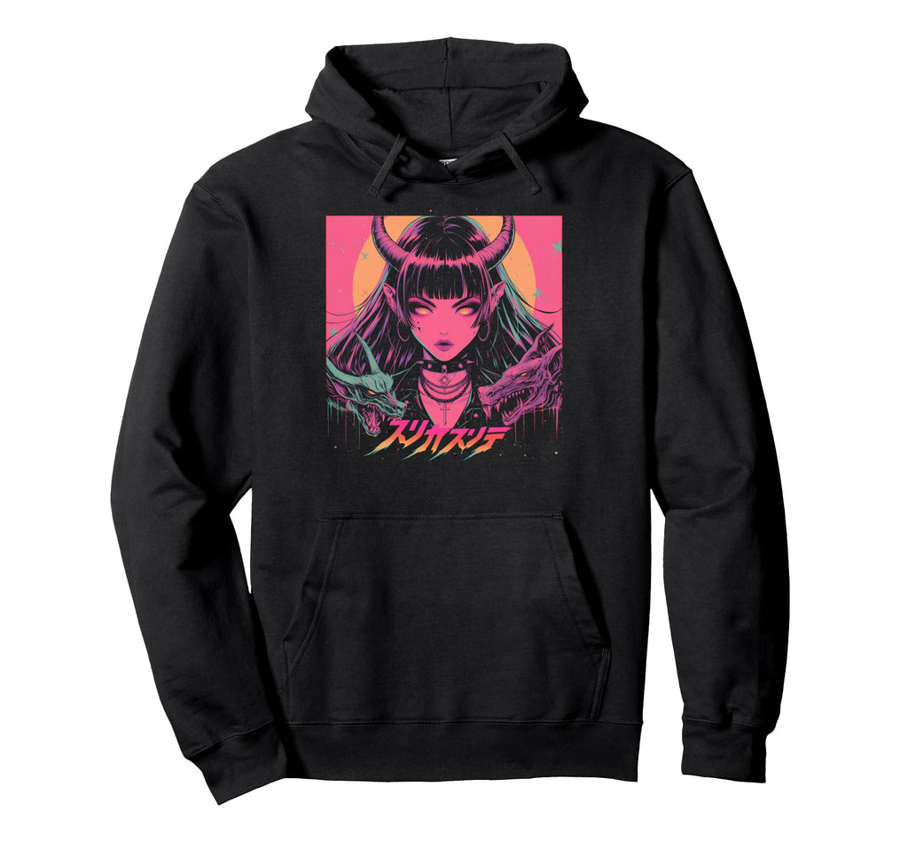 Goth Grunge Demon Anime Waifu Horror Hoodie - Novelty Apparel Men Women - T-Shirt, Sweatshirt, Hoodie