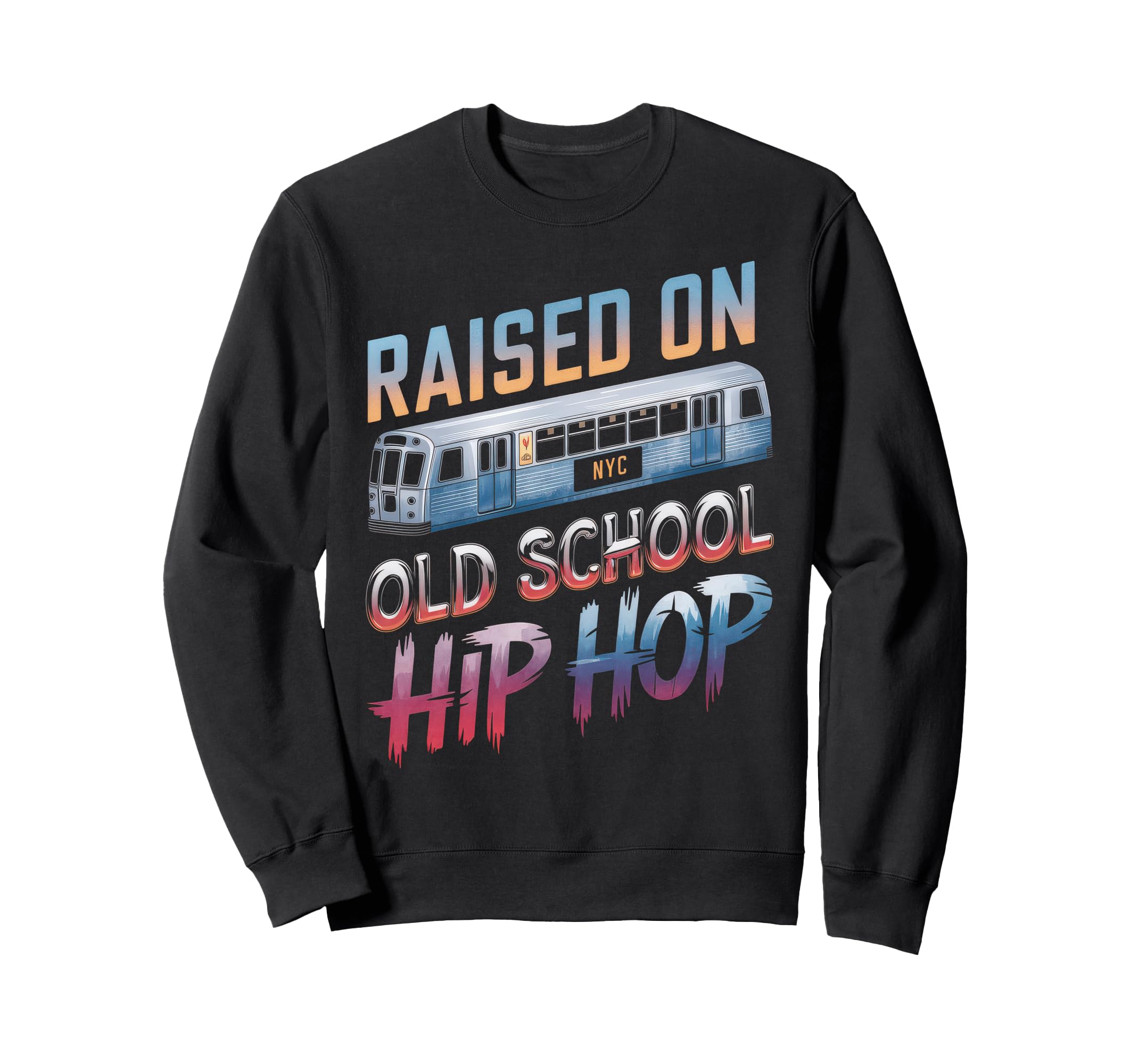 Raised Old School Hip Hop Cassette Sweatshirt - Graphic Print Unisex - T-Shirt, Sweatshirt, Hoodie