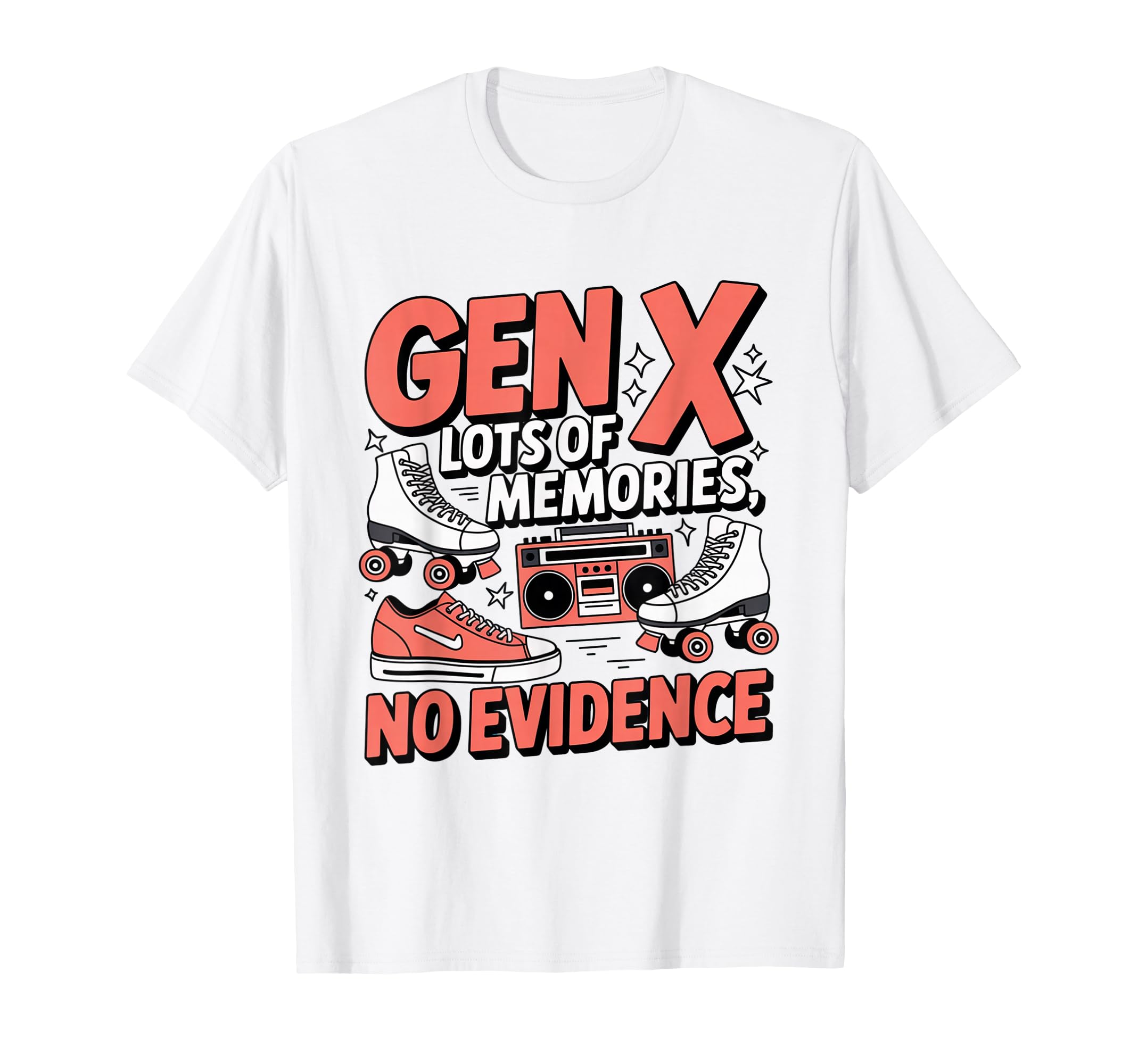 Gen X Lots Memories No Evidence Roller T-Shirt - Trendy Graphic for Adults - T-Shirt, Sweatshirt, Hoodie