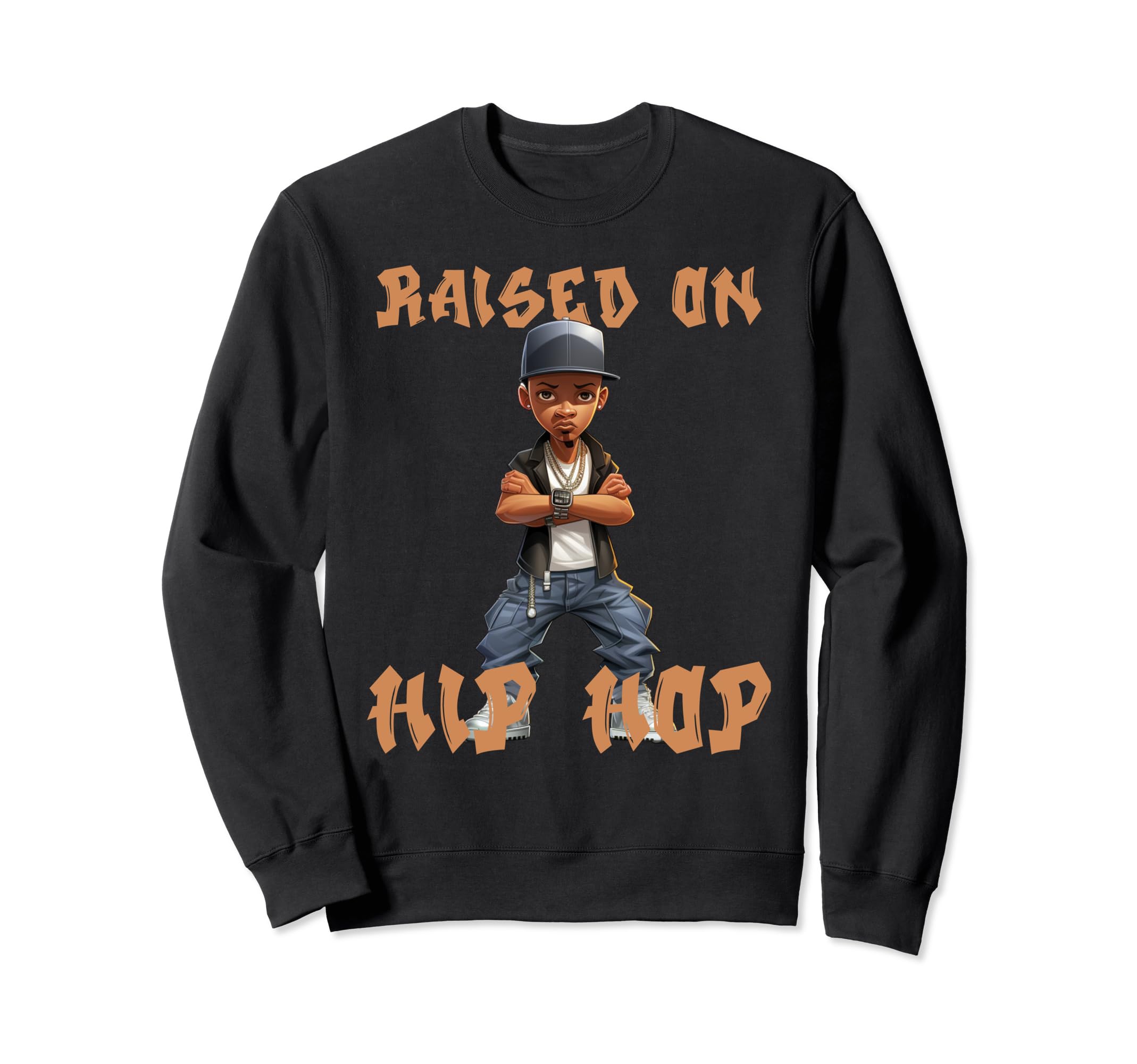 Raised Hip Hop Music Old Sweatshirt - Casual Everyday Wear for Adults - T-Shirt, Sweatshirt, Hoodie