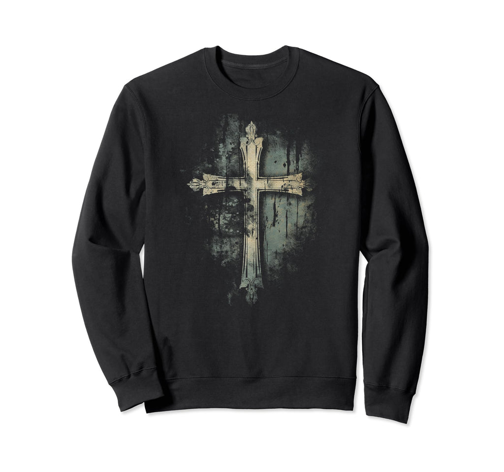 Cross Distressed 90S Goth Grunge Vibes 8 Sweatshirt - Trendy Graphic Unisex - T-Shirt, Sweatshirt, Hoodie