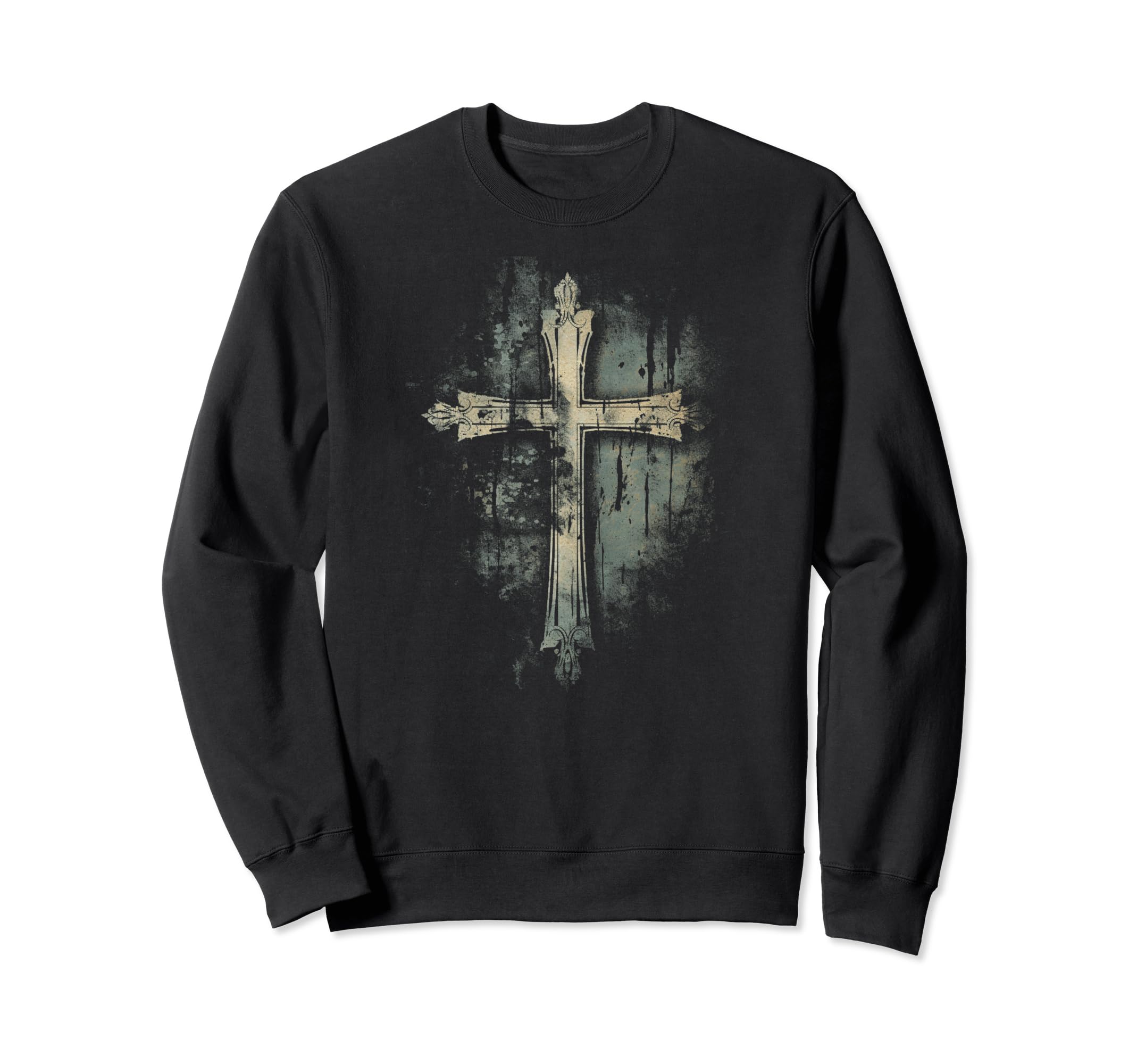Cross Distressed 90S Goth Grunge Vibes 8 Sweatshirt - Trendy Graphic Unisex - T-Shirt, Sweatshirt, Hoodie