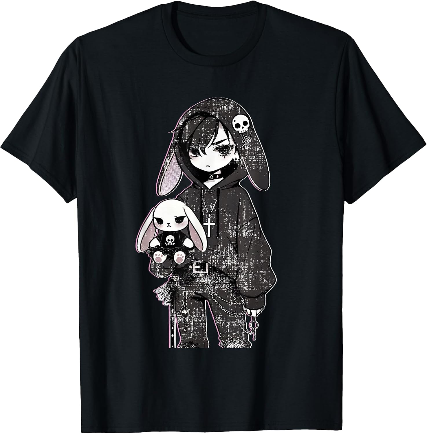 Kawaii Goth Bunny Anime Girl E-Girl Aesthetic Co. - Adult & Kids T-Shirts, Sweatshirts & Hoodies apparel design preview 1