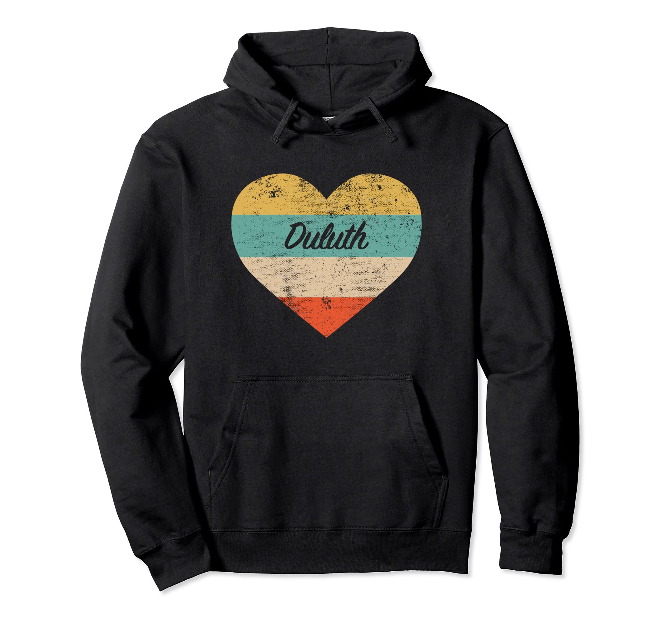 I Love Duluth Minnesota Distressed Hoodie - Fun Novelty Design for Adults - T-Shirt, Sweatshirt, Hoodie