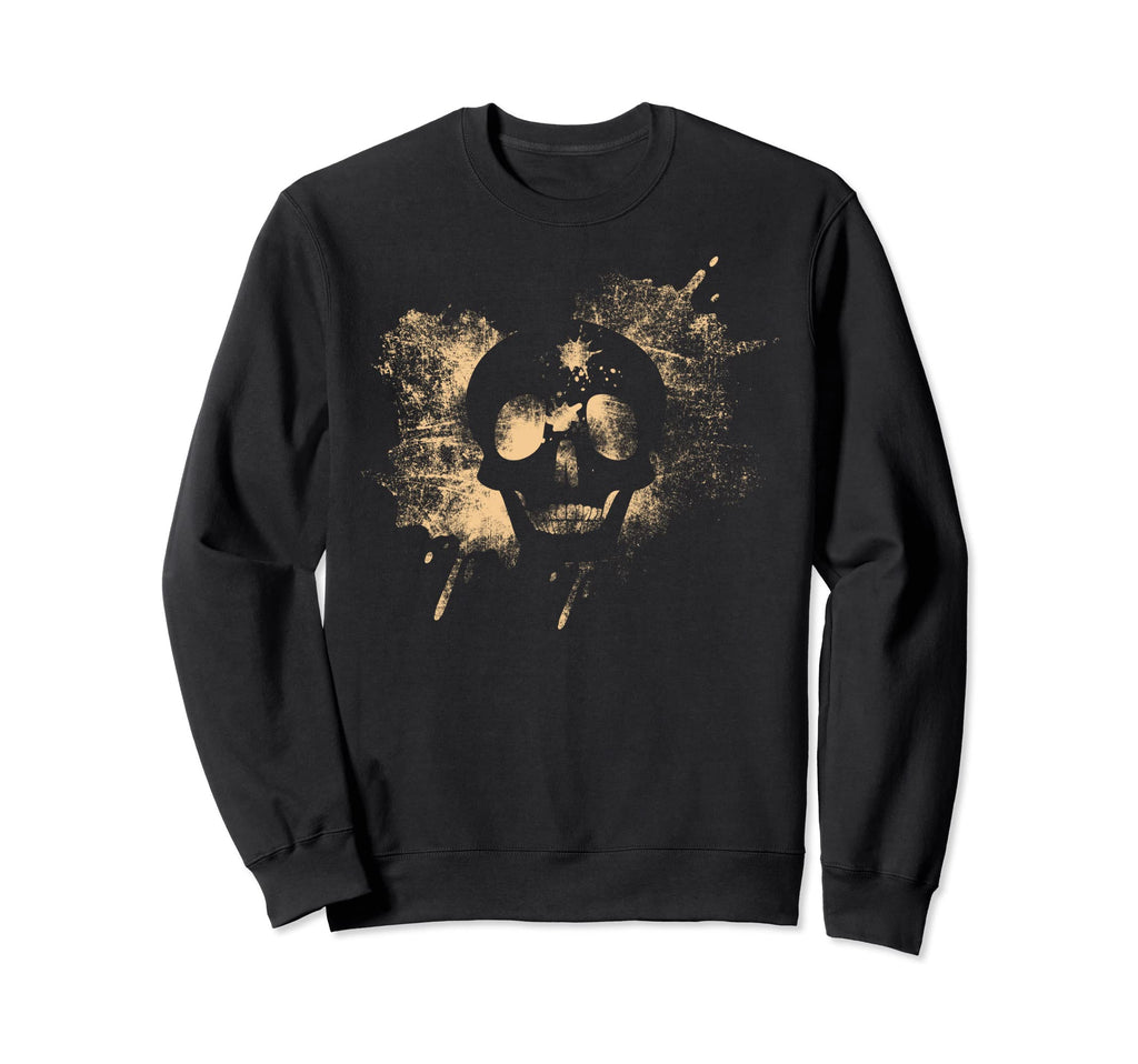 Creepy Dark Skull Distressed Gothic Sweatshirt - Custom Art Print Unisex - T-Shirt, Sweatshirt, Hoodie
