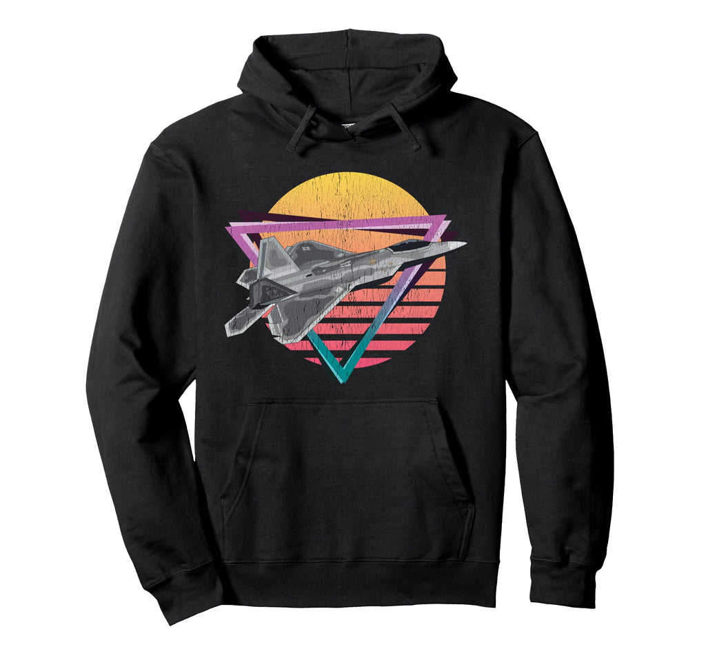F 22 Raptor Fighter Jet Vaporwave Hoodie - Streetwear Style Unisex - T-Shirt, Sweatshirt, Hoodie