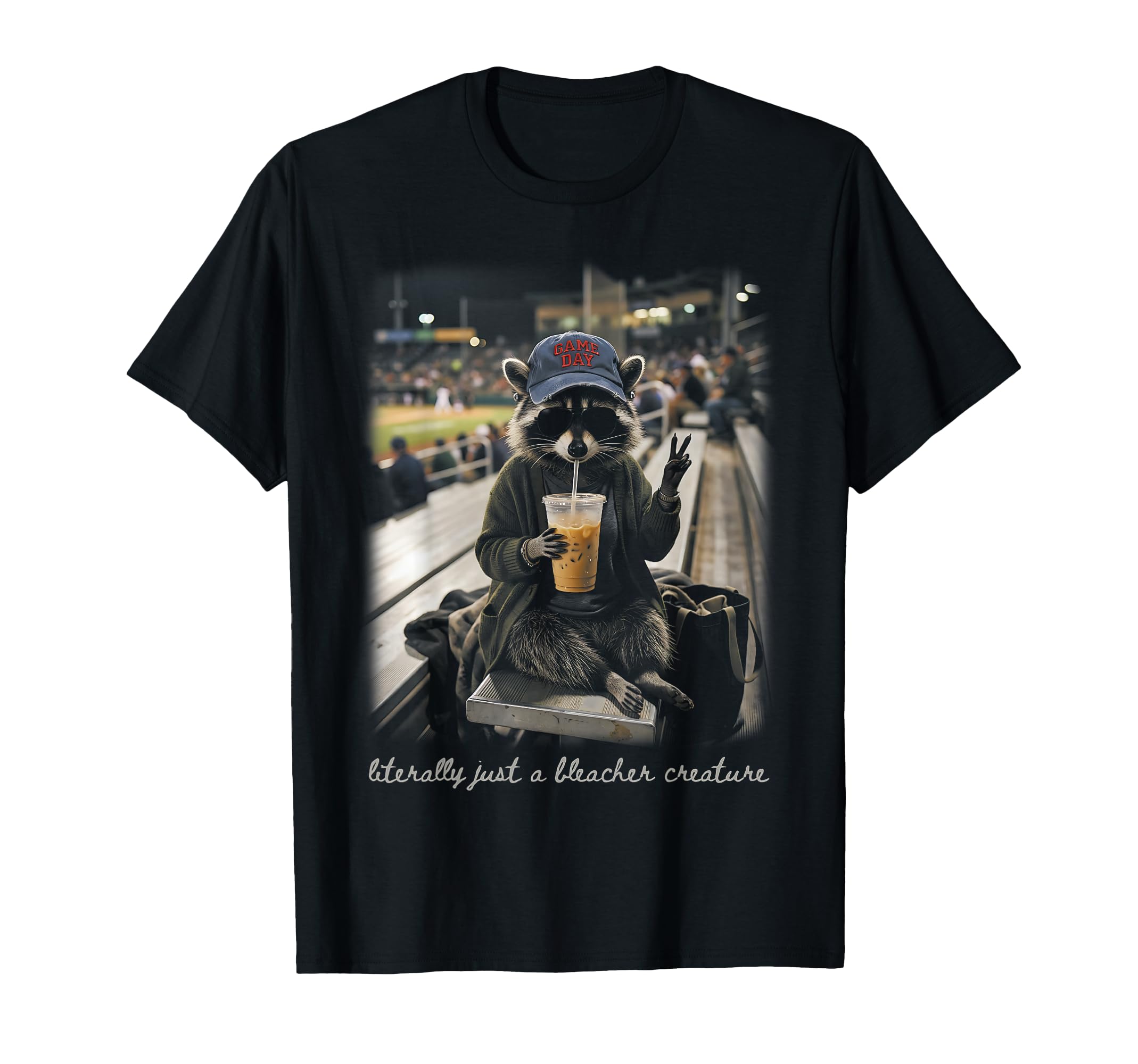 Literally Just Bleacher Creature Racoon T-Shirt - Aesthetic Graphic Unisex - T-Shirt, Sweatshirt, Hoodie