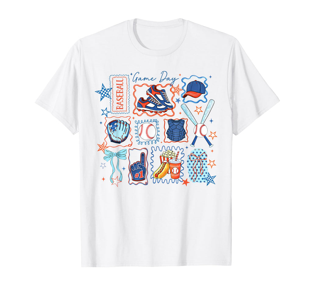 Game Day Baseball Mom Aesthetic Sports T-Shirt - Graphic Print Unisex - T-Shirt, Sweatshirt, Hoodie