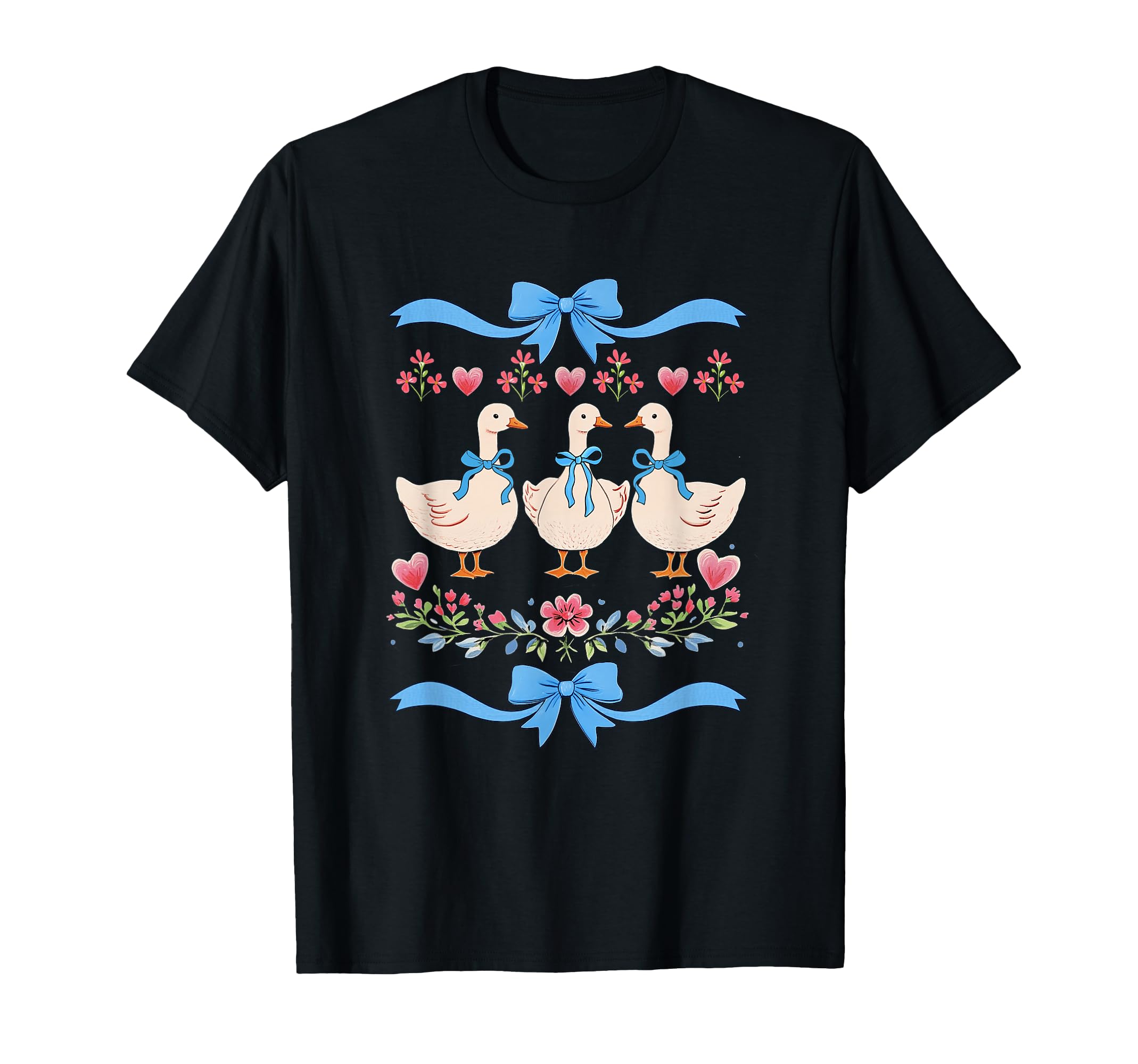 80S Goose Funny Blue Ribbon Farm T-Shirt - Fun Novelty Design for Adults - T-Shirt, Sweatshirt, Hoodie