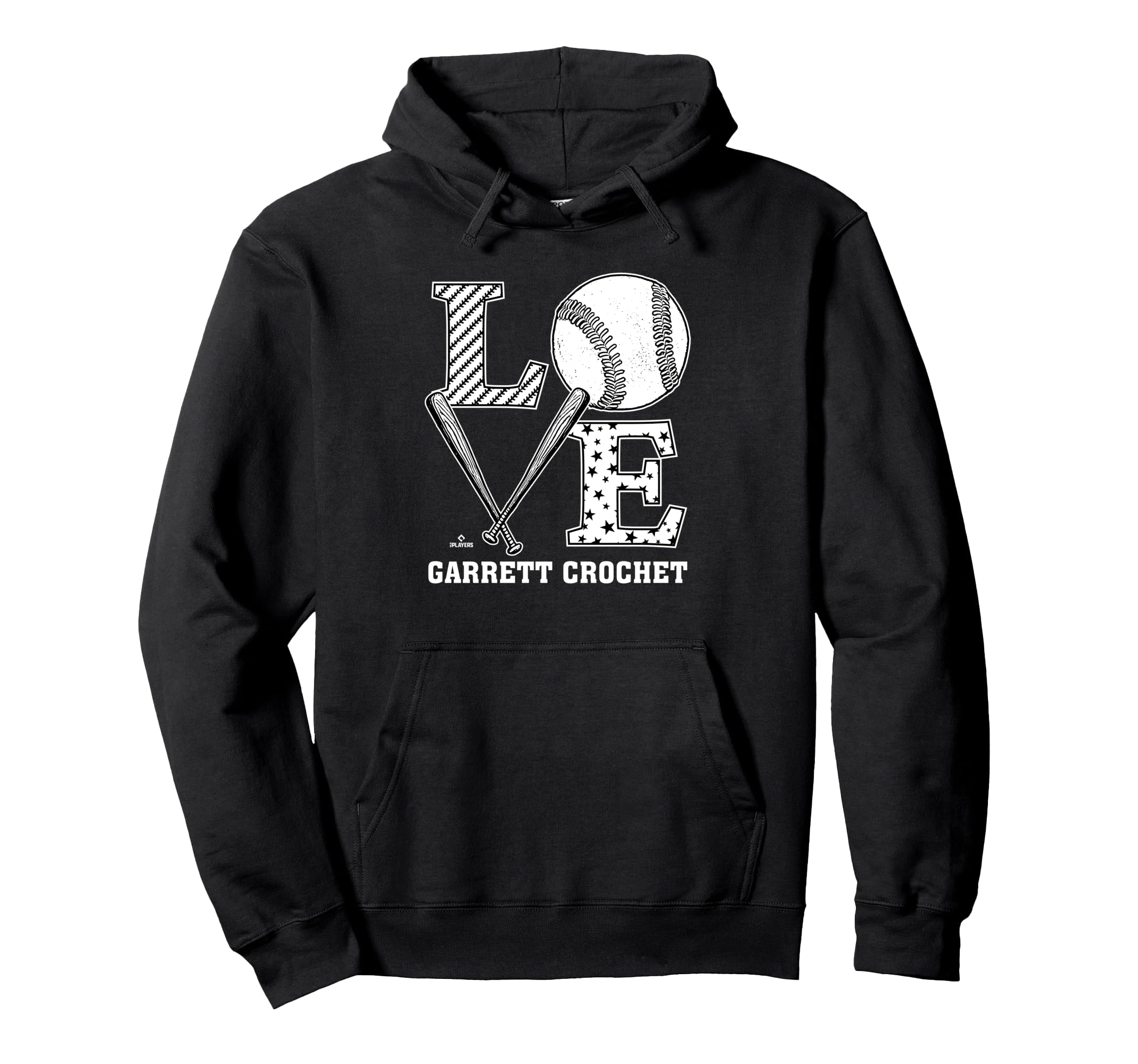 Distressed Baseball Love Garrett Crochet Hoodie - Trendy Graphic Men Women - T-Shirt, Sweatshirt, Hoodie