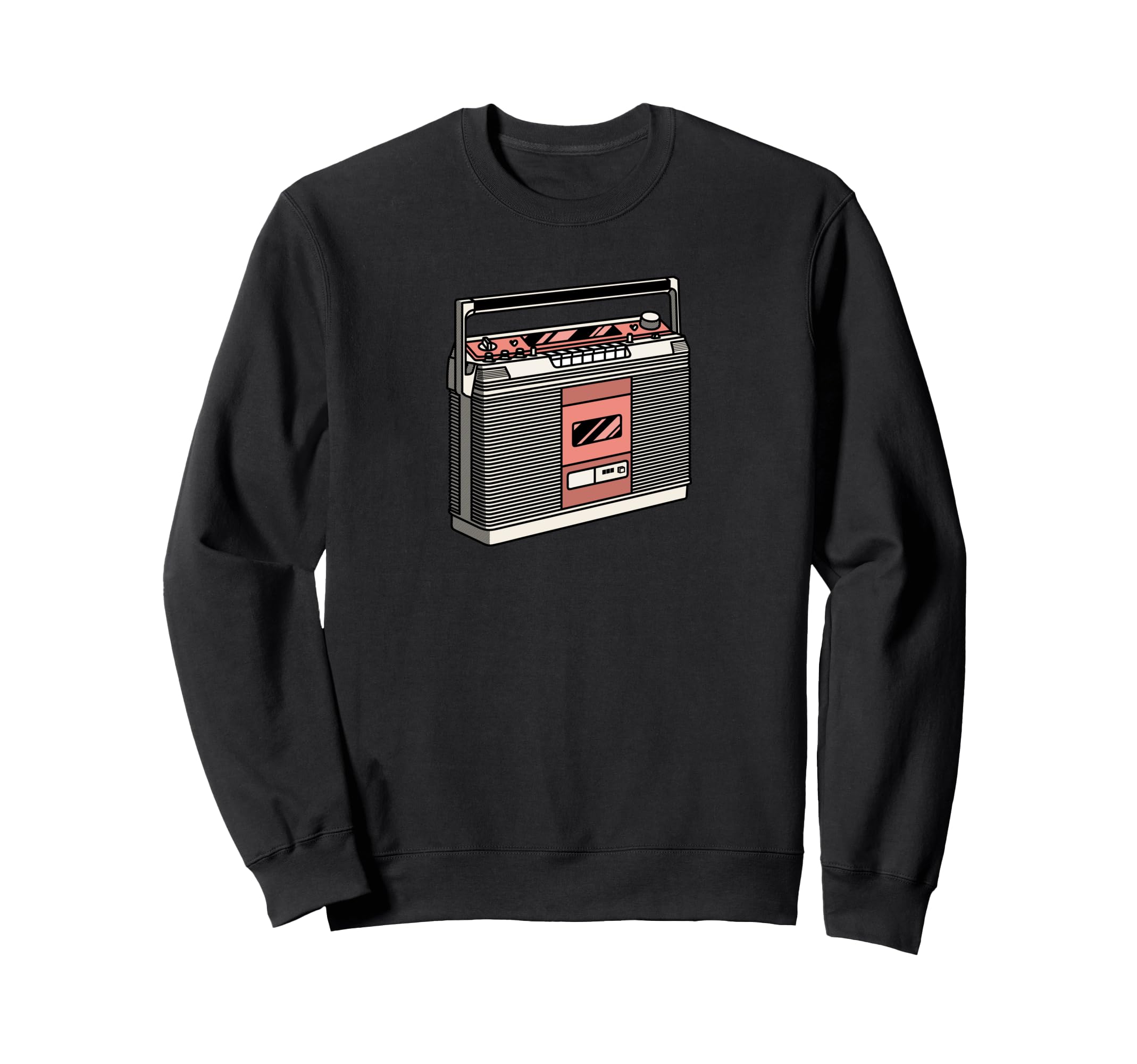 Cassette Tape Recorder Sweatshirt - Fun Novelty Design for Adults - T-Shirt, Sweatshirt, Hoodie