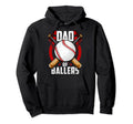 Dad Ballers Baseball Dad Funny Hoodie - Minimalist Print for Adults - T-Shirt, Sweatshirt, Hoodie