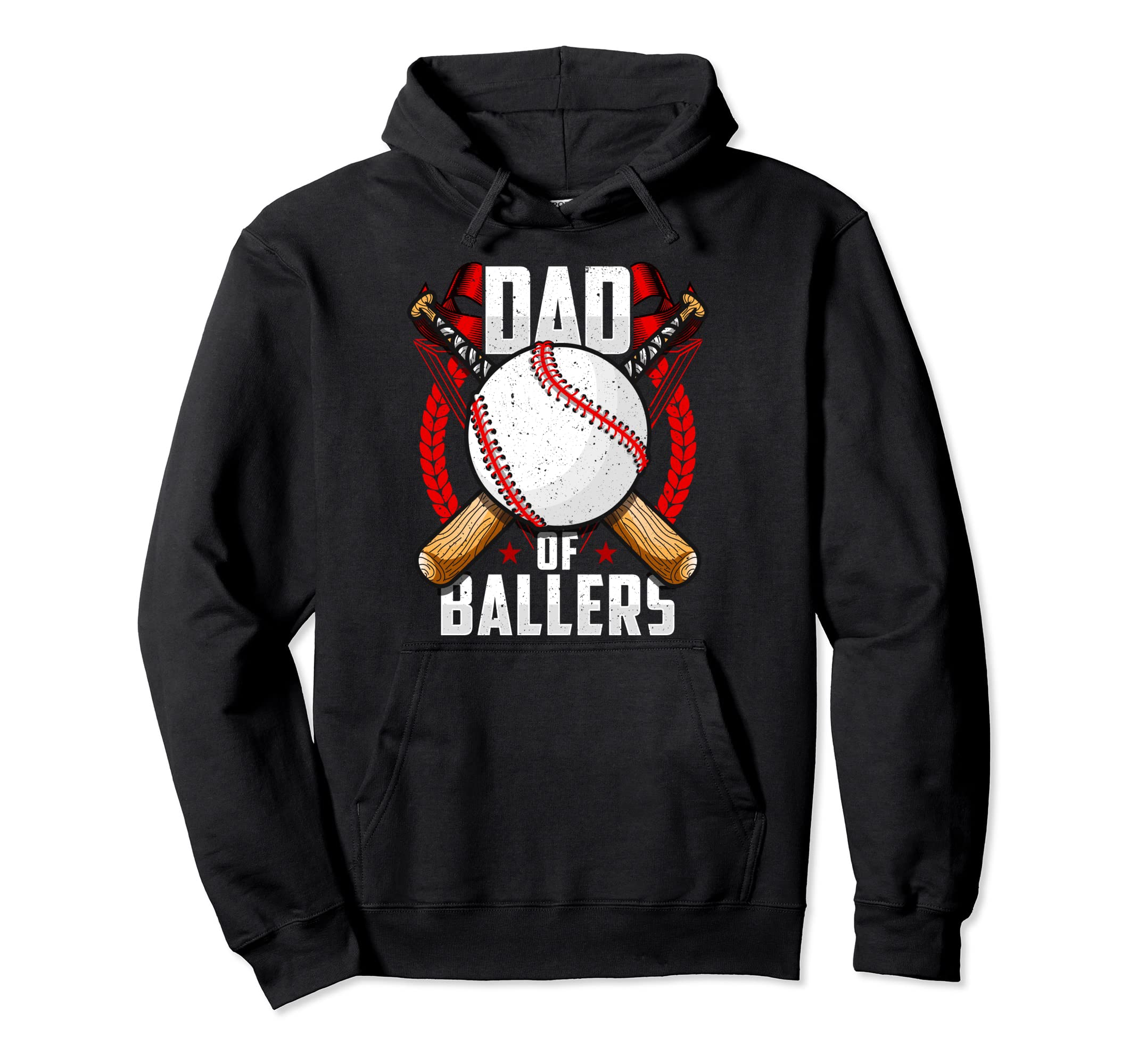 Dad Ballers Baseball Dad Funny Hoodie - Minimalist Print for Adults - T-Shirt, Sweatshirt, Hoodie